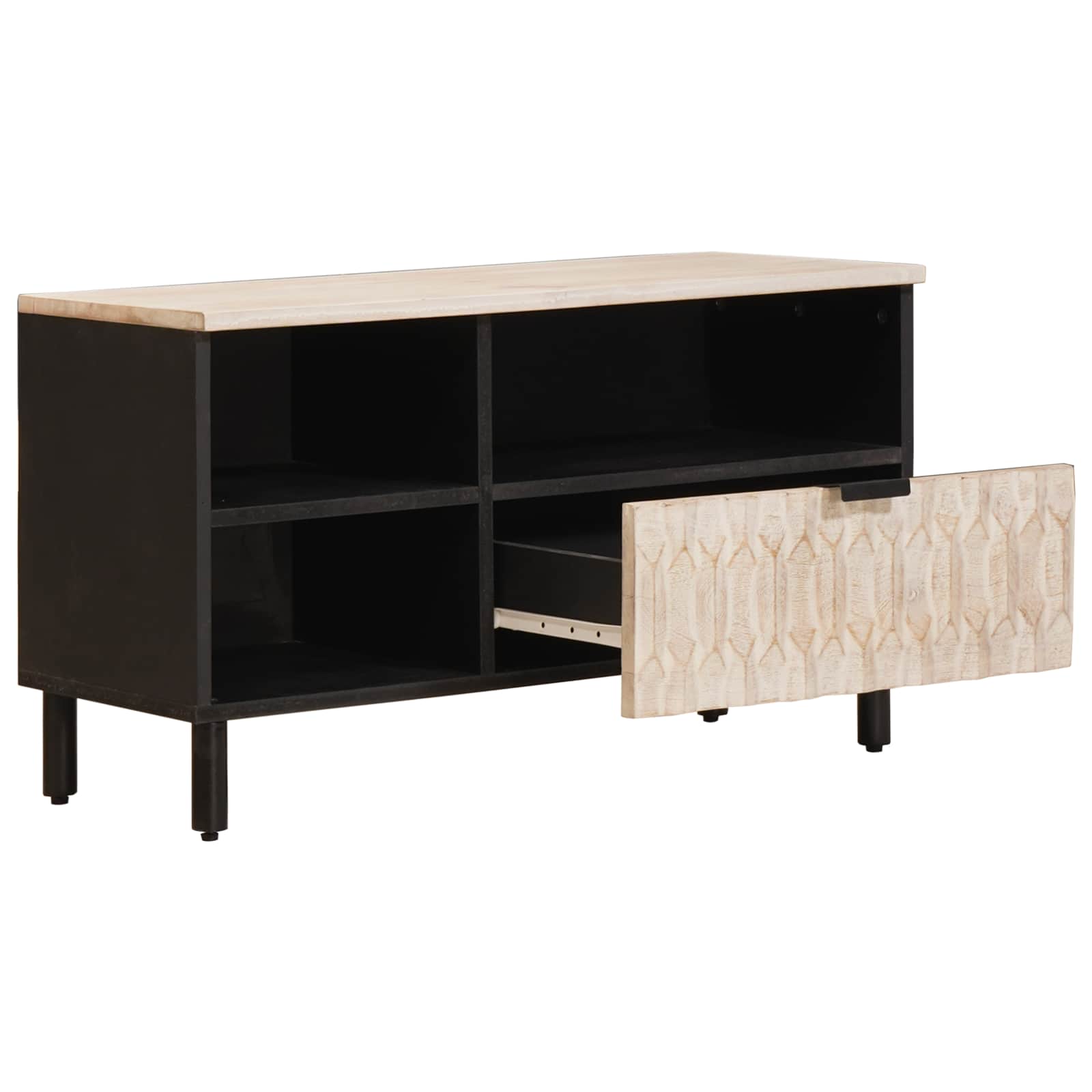 TV-Schränk Weiße gewaschene Oberfläche 80 x 33 x 46 cm