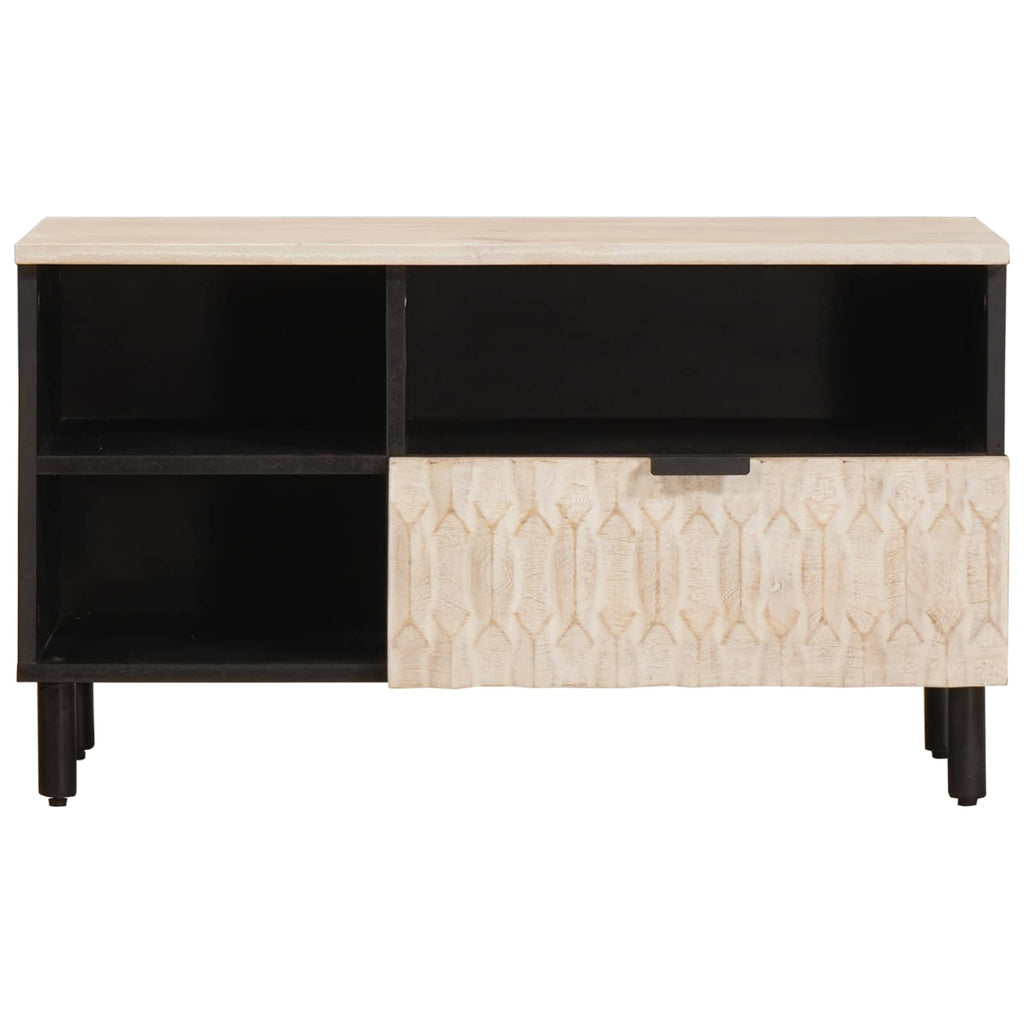 TV-Schränk Weiße gewaschene Oberfläche 80 x 33 x 46 cm