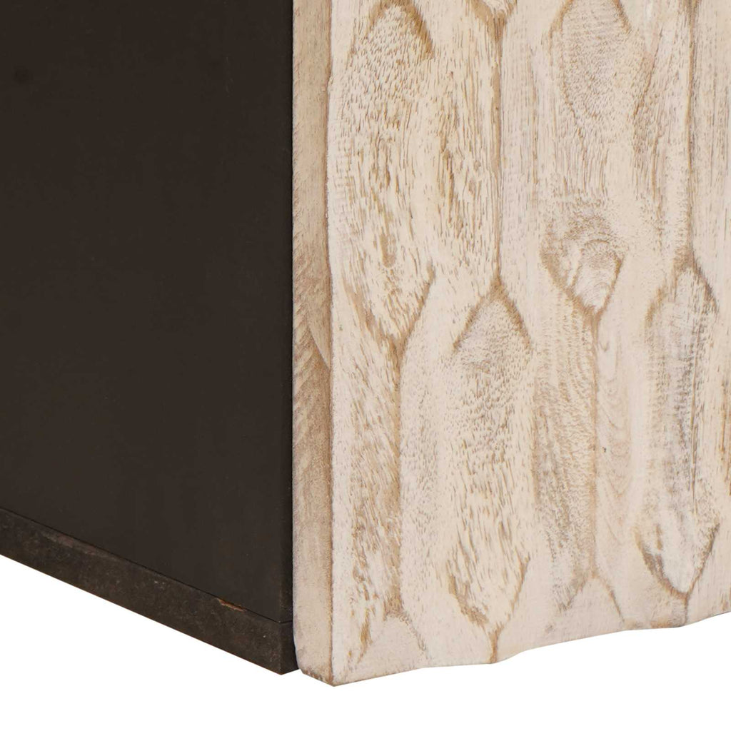 Badezimmer Hängeschrank Weiß 38 x 33 x 48 cm Massivholz Mango