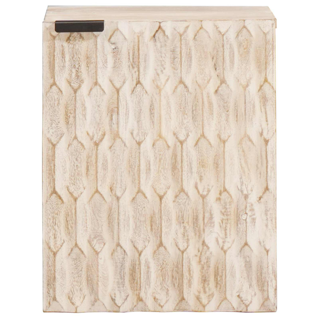 Badezimmer Hängeschrank Weiß 38 x 33 x 48 cm Massivholz Mango