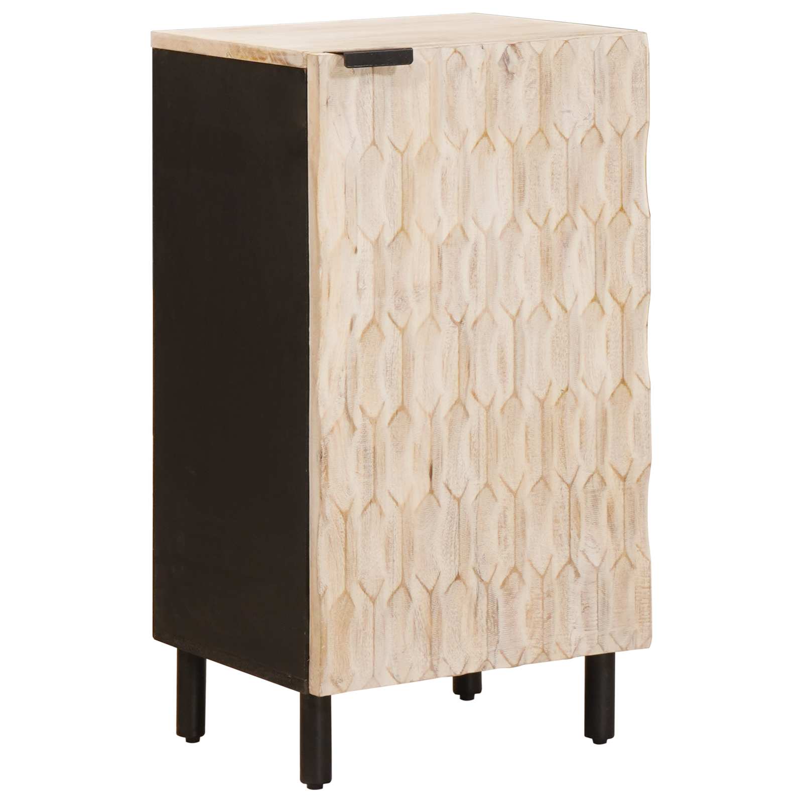 Sideboard mit Tür Weiße gewaschene Oberfläche 40 x 33 x 75 cm