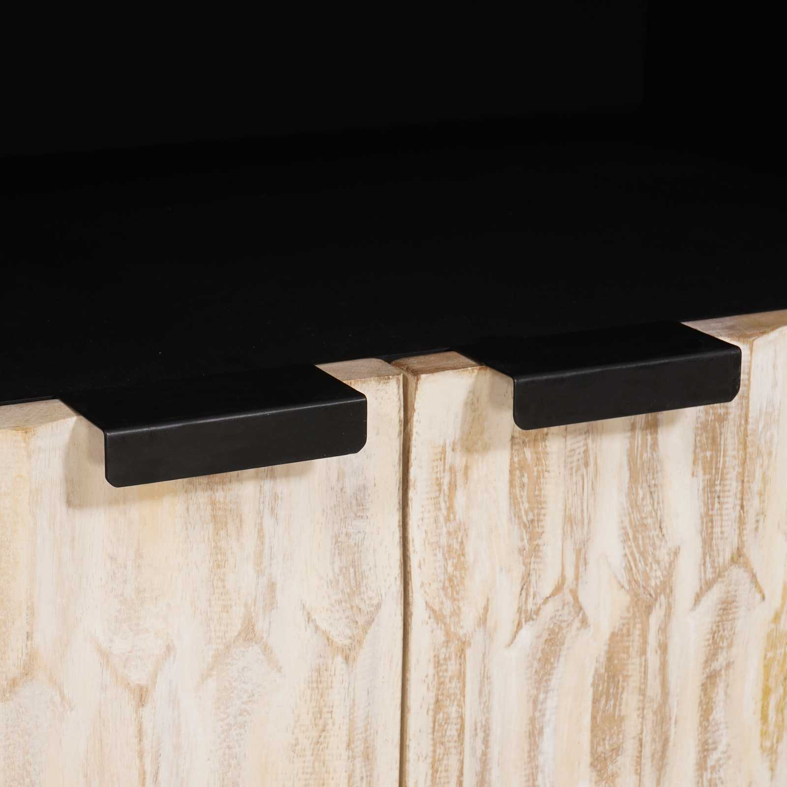 Sideboard mit Tür Weiße gewaschene Oberfläche 60 x 33 x 75 cm