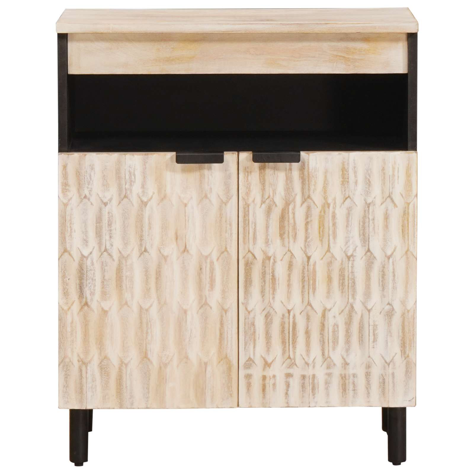 Sideboard mit Tür Weiße gewaschene Oberfläche 60 x 33 x 75 cm