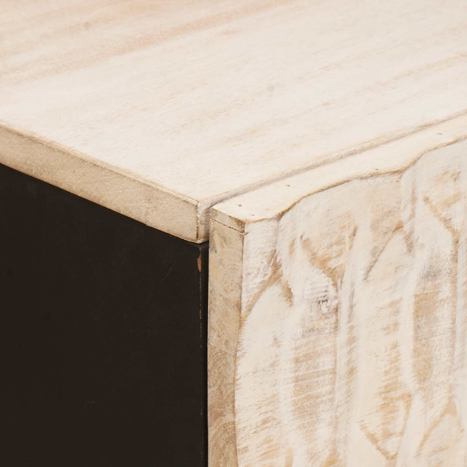 Sideboard mit Tür Weiße gewaschene Oberfläche 80 x 33 x 75 cm