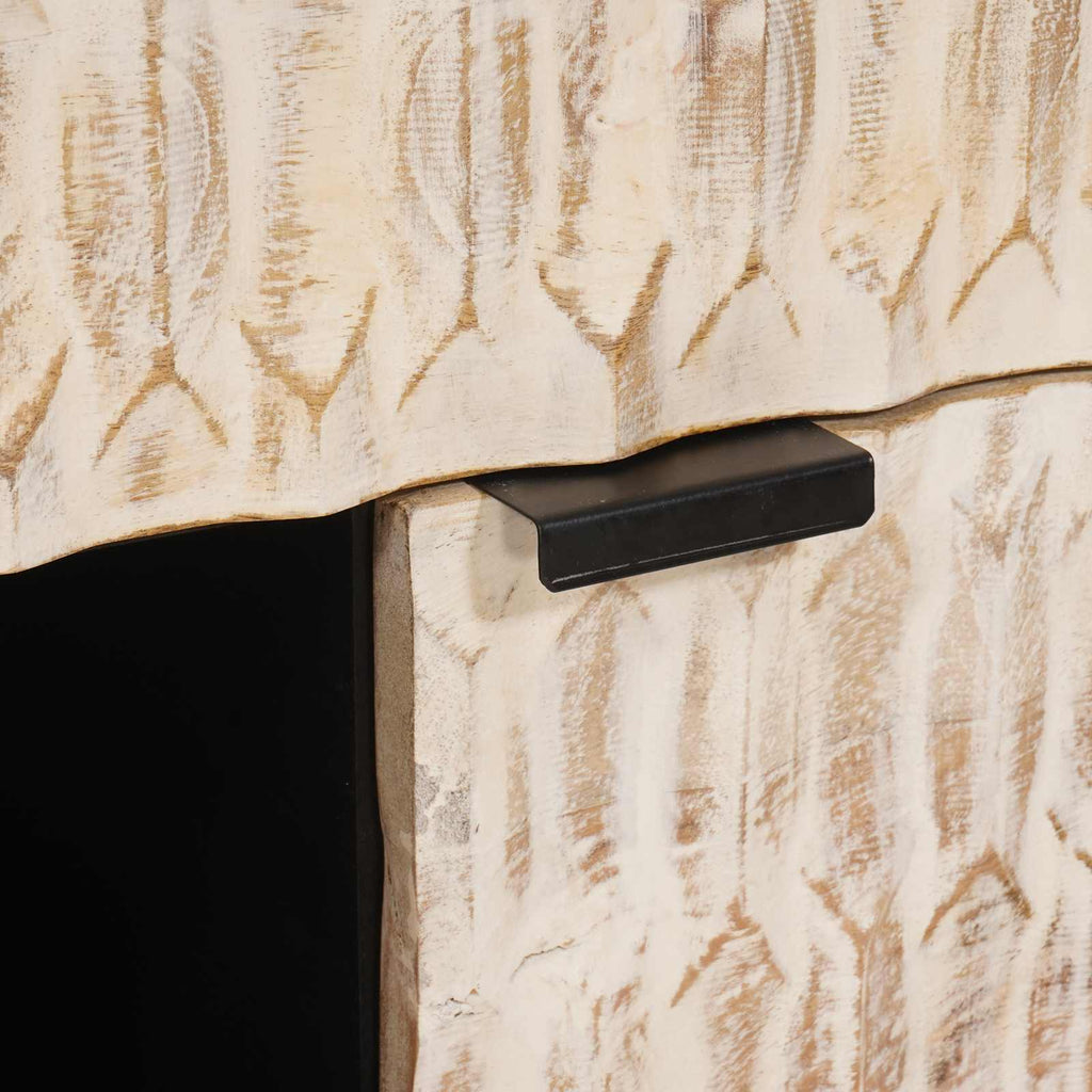 Sideboard mit Tür Weiße gewaschene Oberfläche 80 x 33 x 75 cm