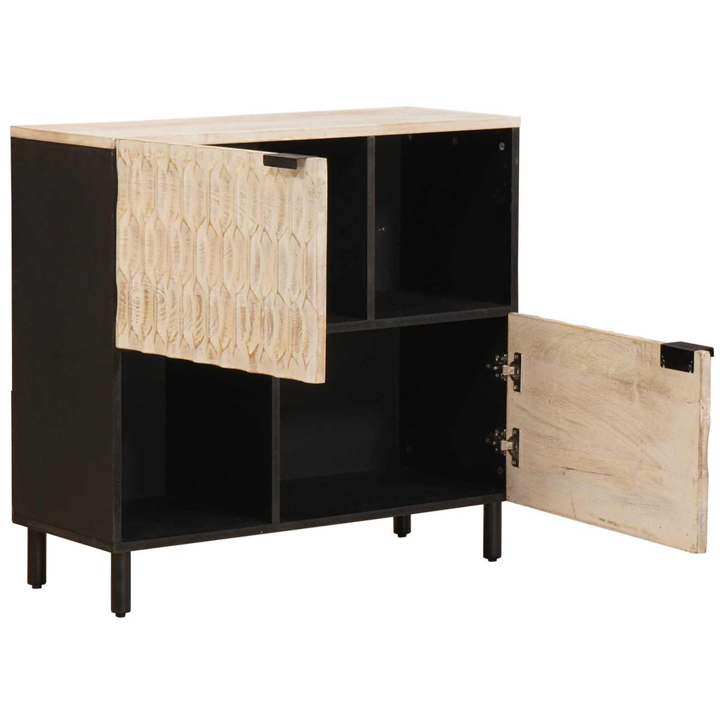 Sideboard mit Tür Weiße gewaschene Oberfläche 80 x 33 x 75 cm