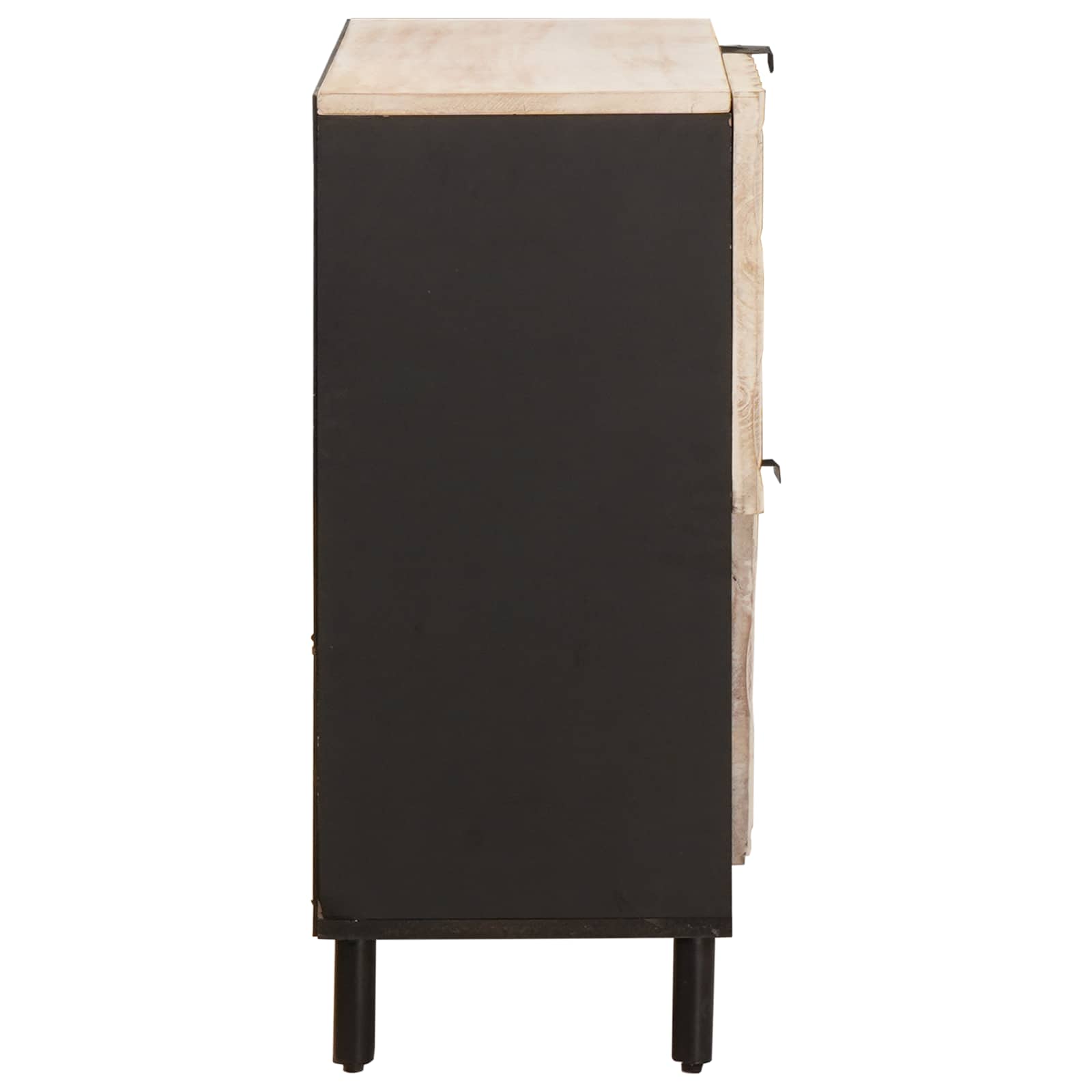 Sideboard mit Tür Weiße gewaschene Oberfläche 80 x 33 x 75 cm