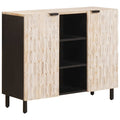 Sideboard mit Regal Weiße gewaschene Oberfläche 90 x 33 x 75 cm