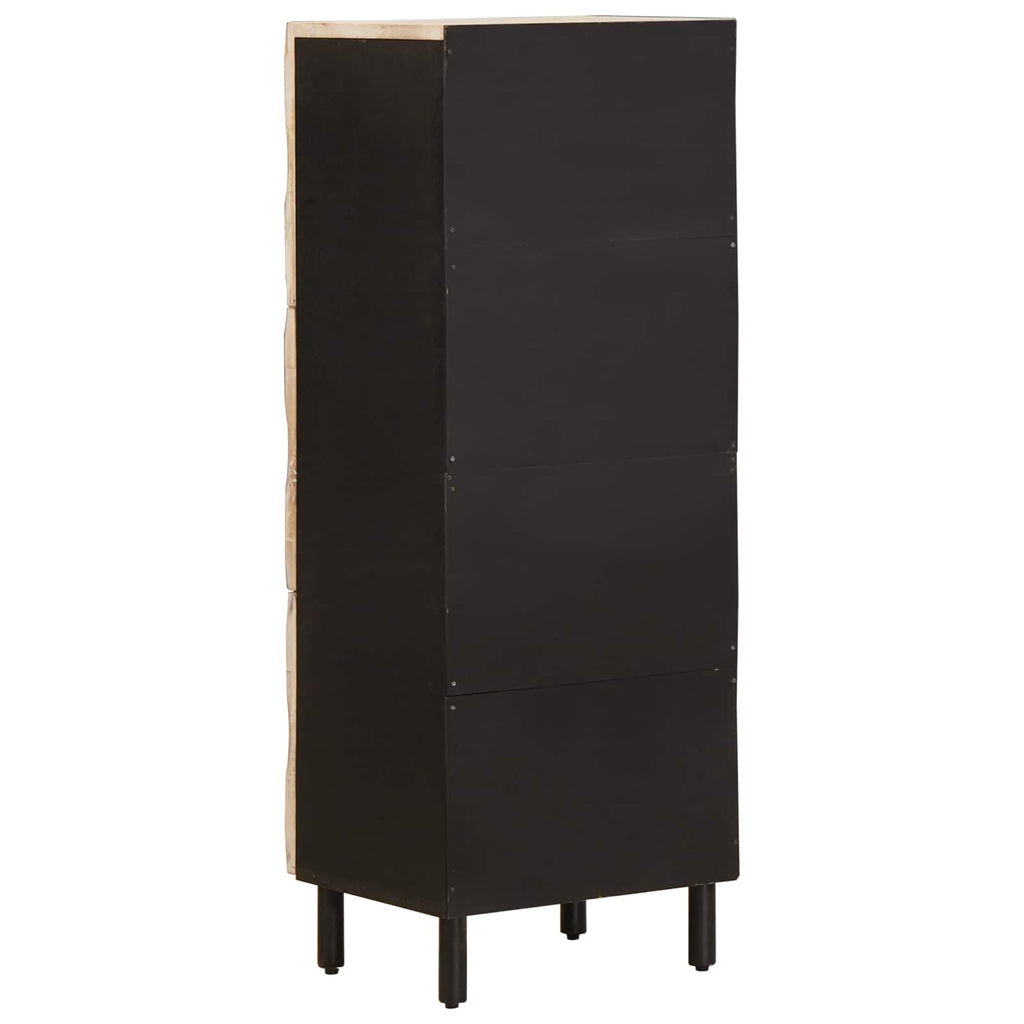 Highboard mit Tür Weiße gewaschene Oberfläche 40 x 33 x 110 cm