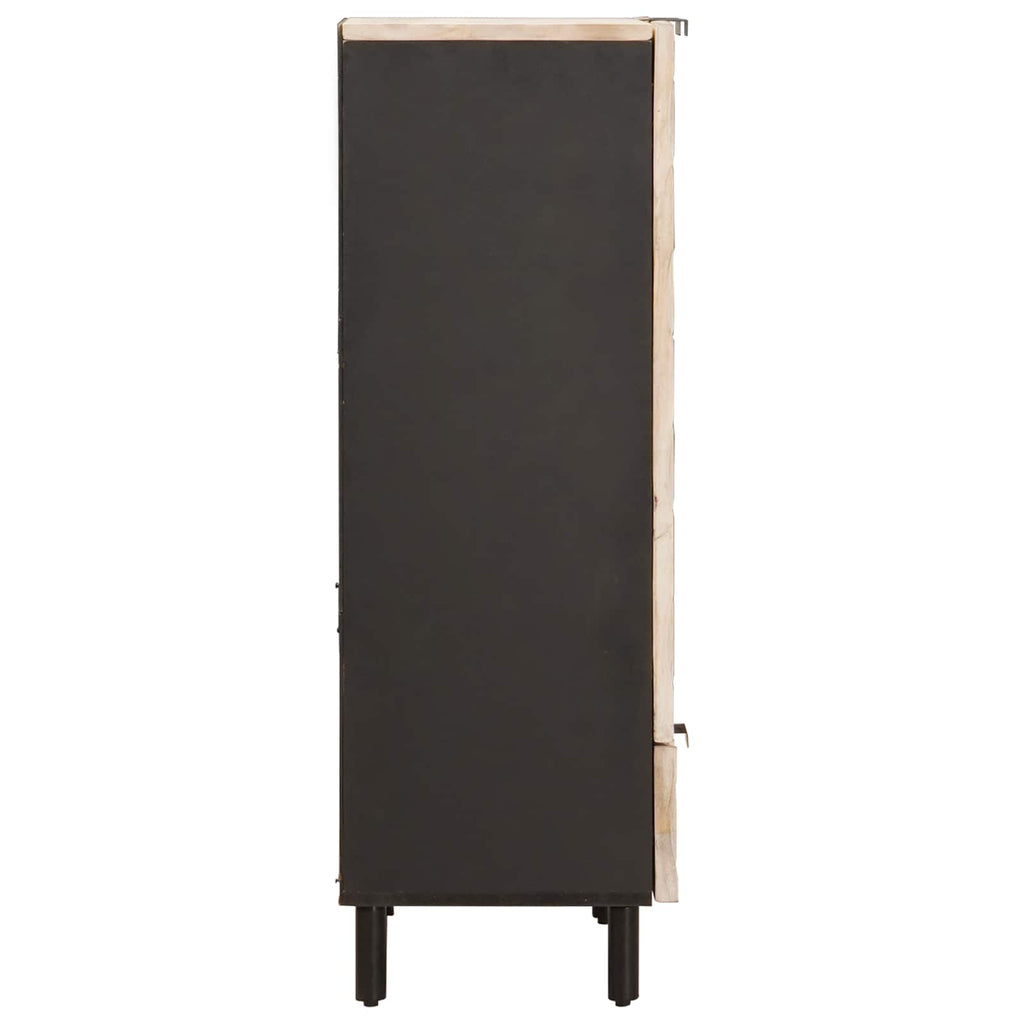 Highboard mit Tür Weiße gewaschene Oberfläche 60 x 33 x 100 cm