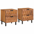 Nachttisch 2 pcs Braun 40 x 33 x 46 cm Massivholz Mango
