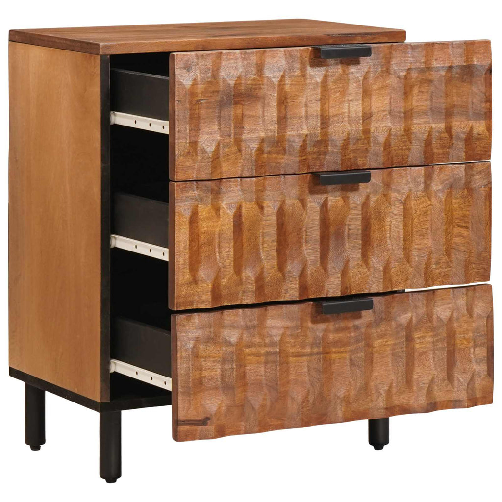 Nachttisch Braun 50 x 33 x 62 cm Massivholz Mango
