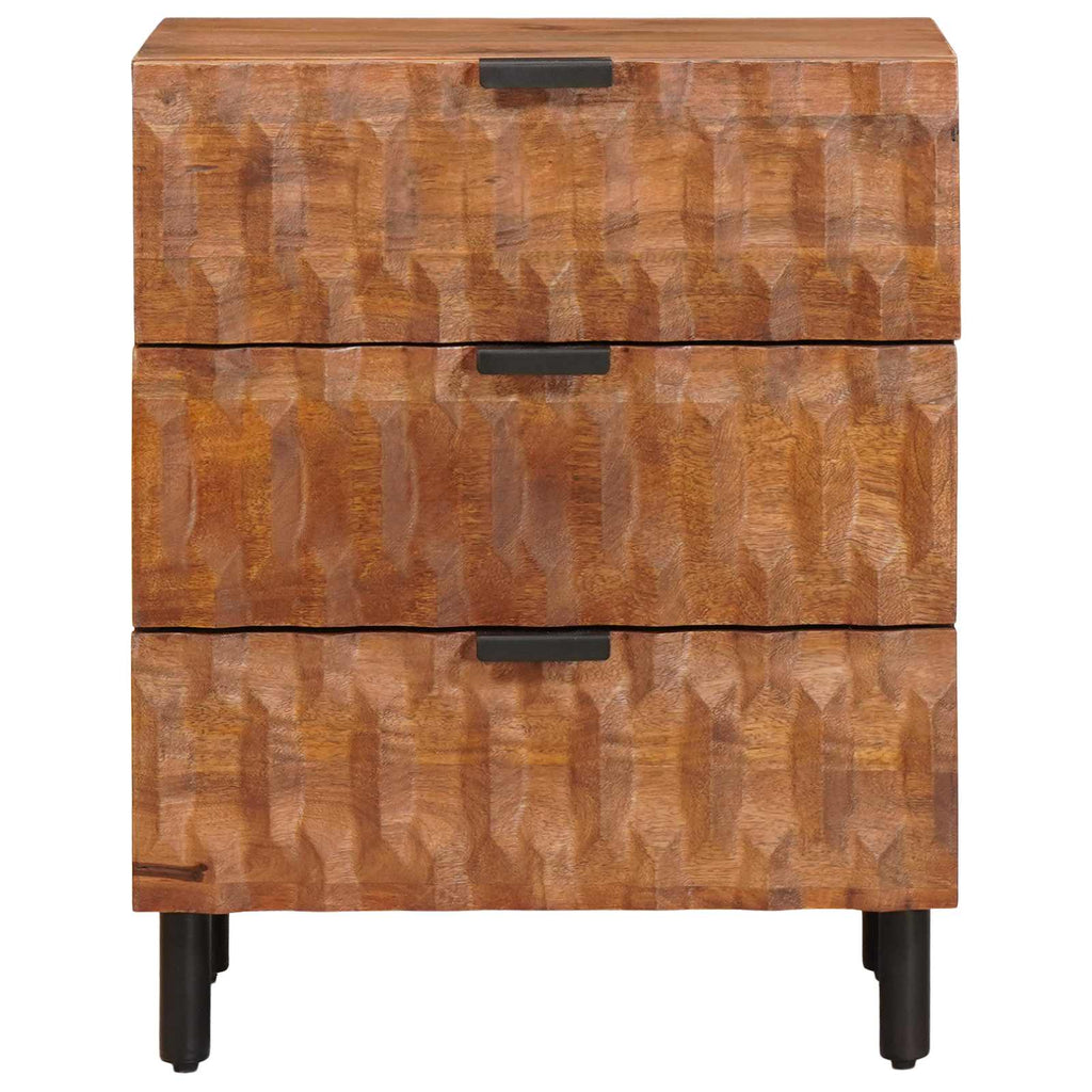 Nachttisch Braun 50 x 33 x 62 cm Massivholz Mango