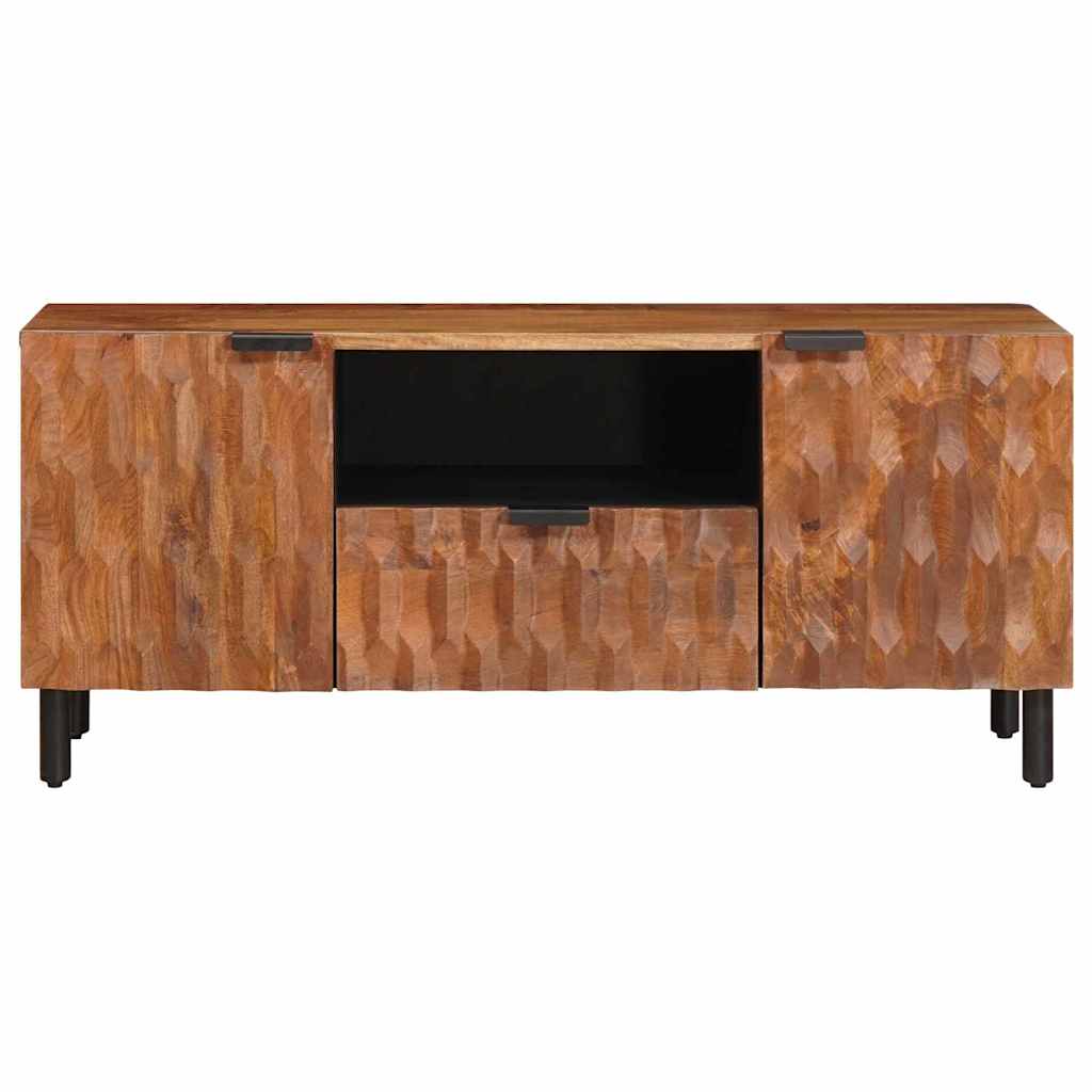 TV-Schränk mit Tür Akazienbraune Oberfläche 105 x 33 x 46 cm