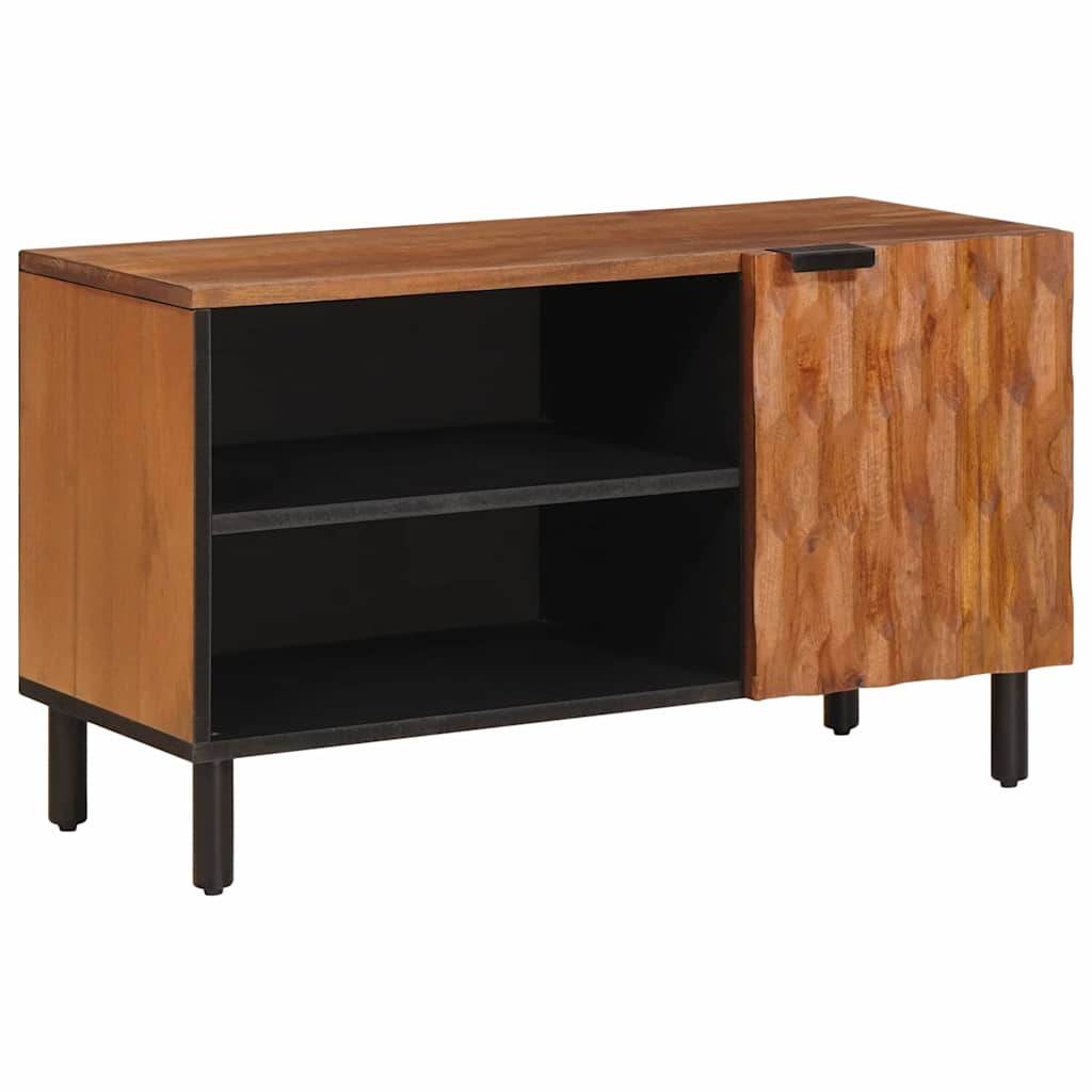 TV-Schränk mit Tür Akazienbraune Oberfläche 80 x 33 x 46 cm