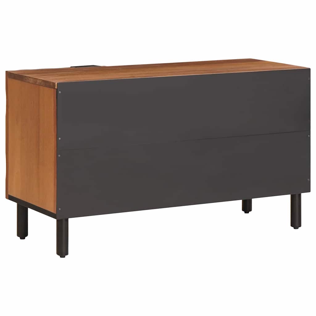 TV-Schränk mit Tür Akazienbraune Oberfläche 80 x 33 x 46 cm