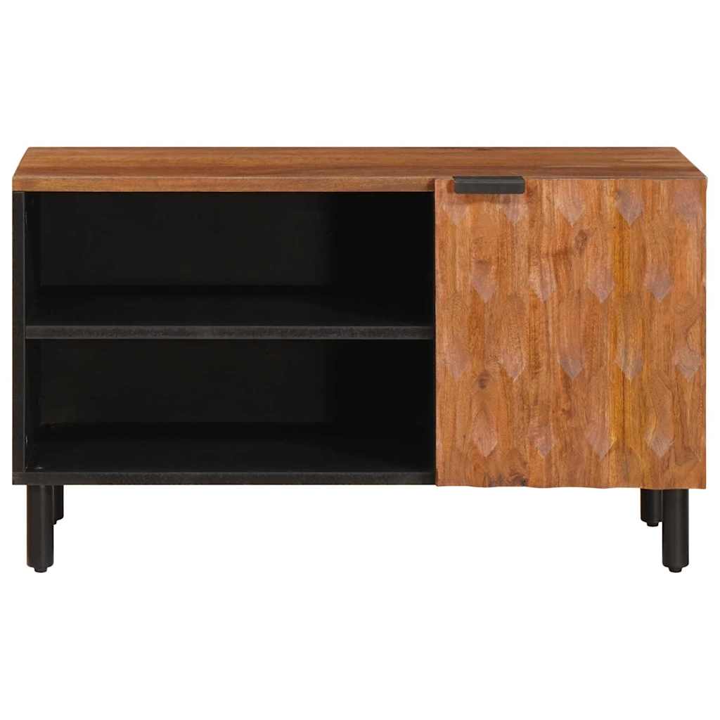 TV-Schränk mit Tür Akazienbraune Oberfläche 80 x 33 x 46 cm