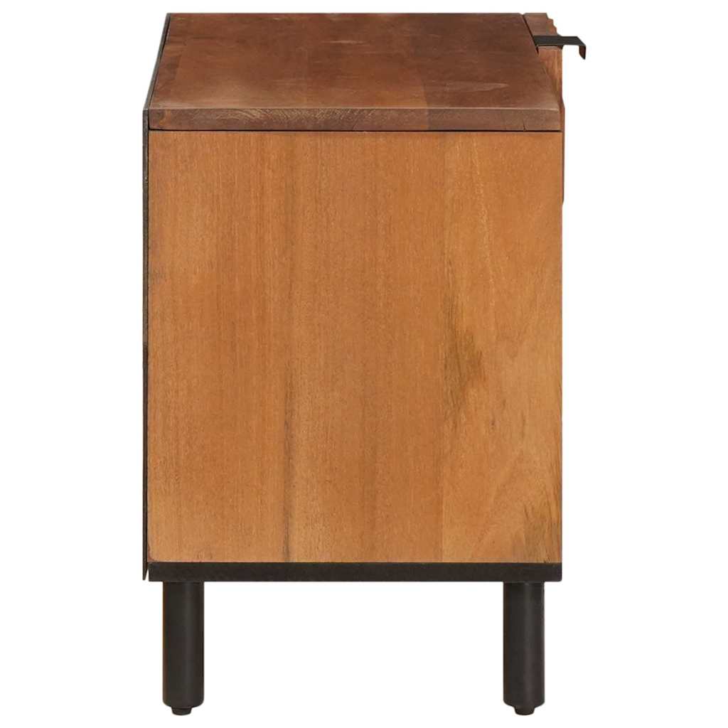 TV-Schränk mit Tür Akazienbraune Oberfläche 80 x 33 x 46 cm