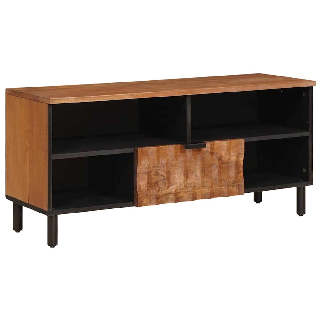 TV-Schränk mit Regal Akazienbraune Oberfläche 100 x 33 x 46 cm