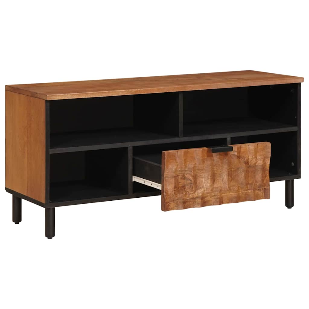 TV-Schränk mit Regal Akazienbraune Oberfläche 100 x 33 x 46 cm