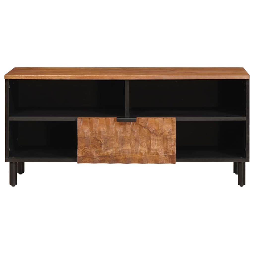 TV-Schränk mit Regal Akazienbraune Oberfläche 100 x 33 x 46 cm