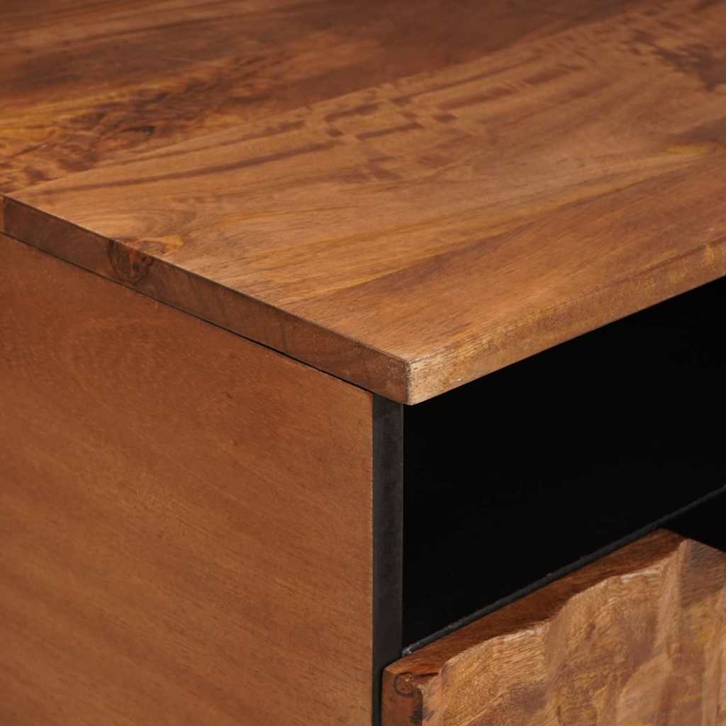 TV-Schränk mit Regal Akazienbraune Oberfläche 80 x 33 x 46 cm