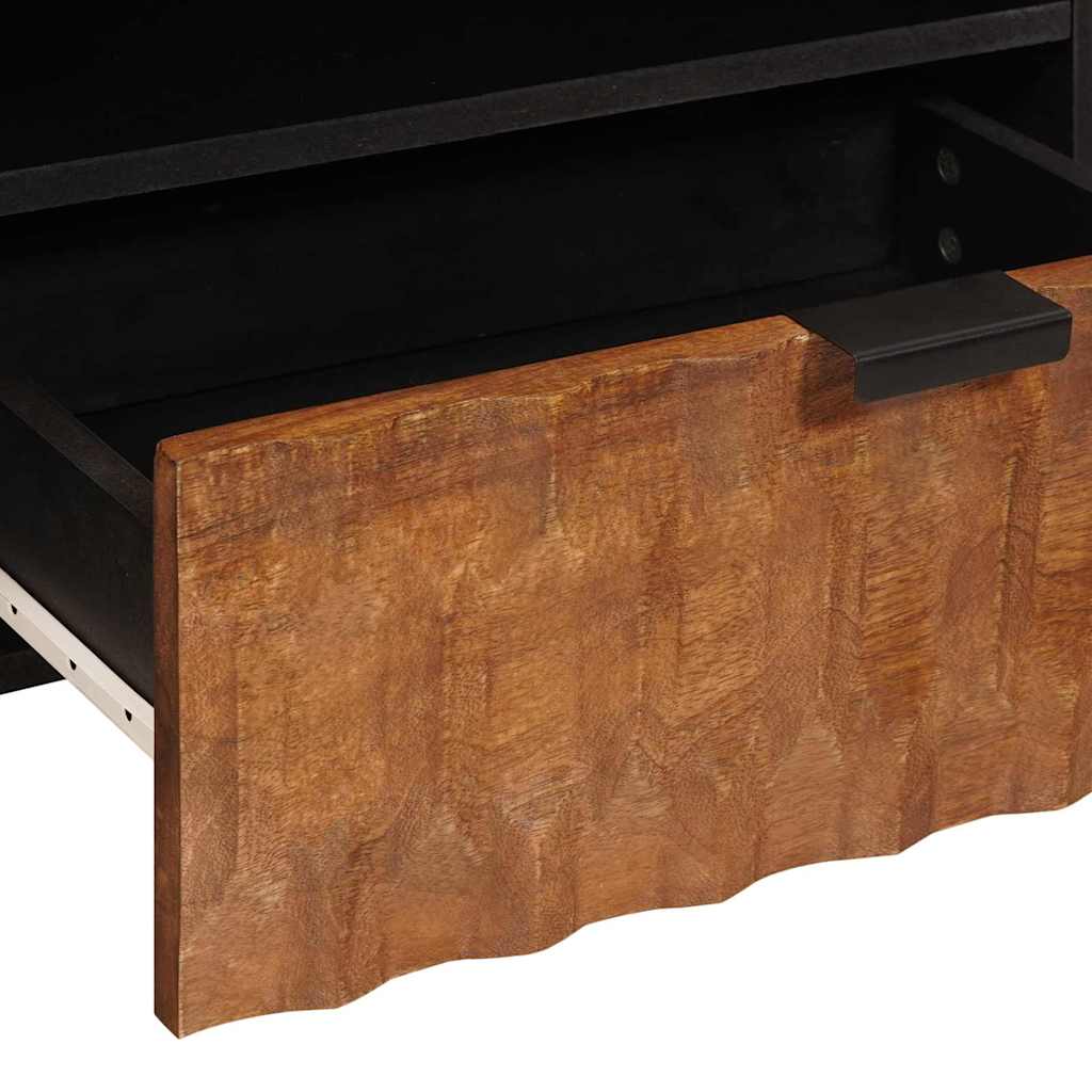 TV-Schränk mit Regal Akazienbraune Oberfläche 80 x 33 x 46 cm
