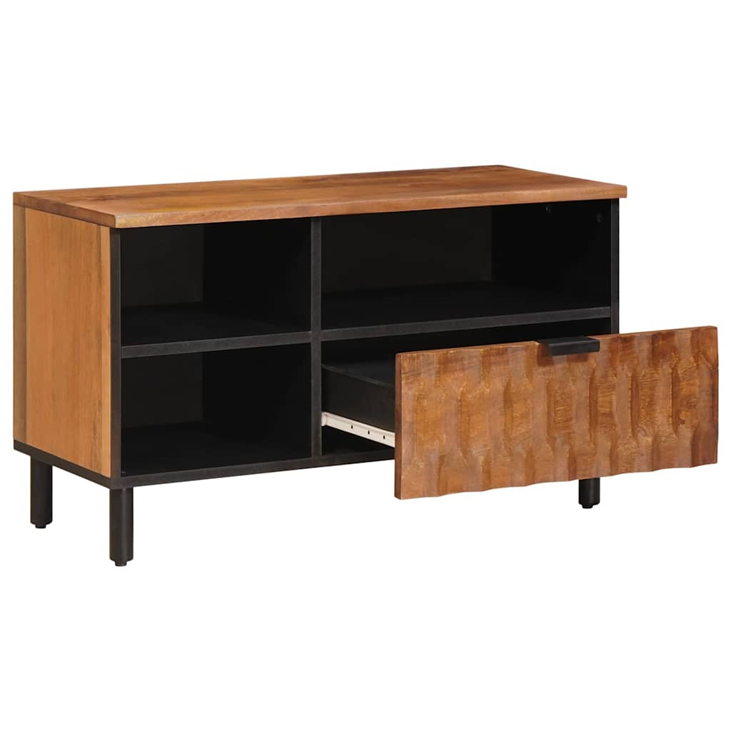 TV-Schränk mit Regal Akazienbraune Oberfläche 80 x 33 x 46 cm
