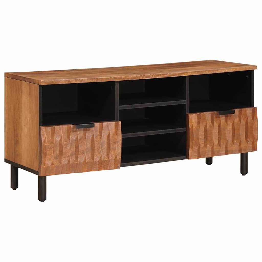 TV-Schränk mit Regal Akazienbraune Oberfläche 100 x 33 x 46 cm