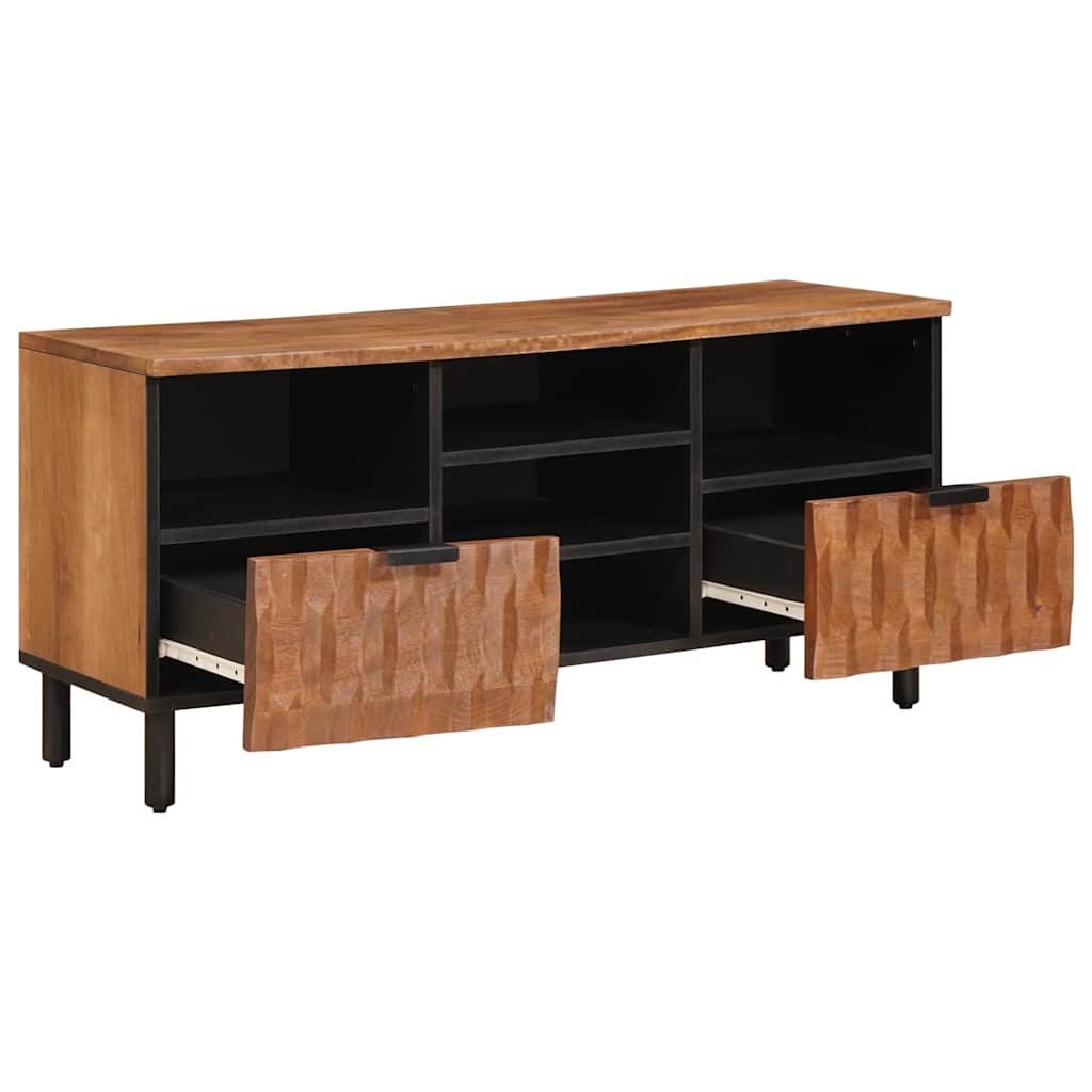TV-Schränk mit Regal Akazienbraune Oberfläche 100 x 33 x 46 cm