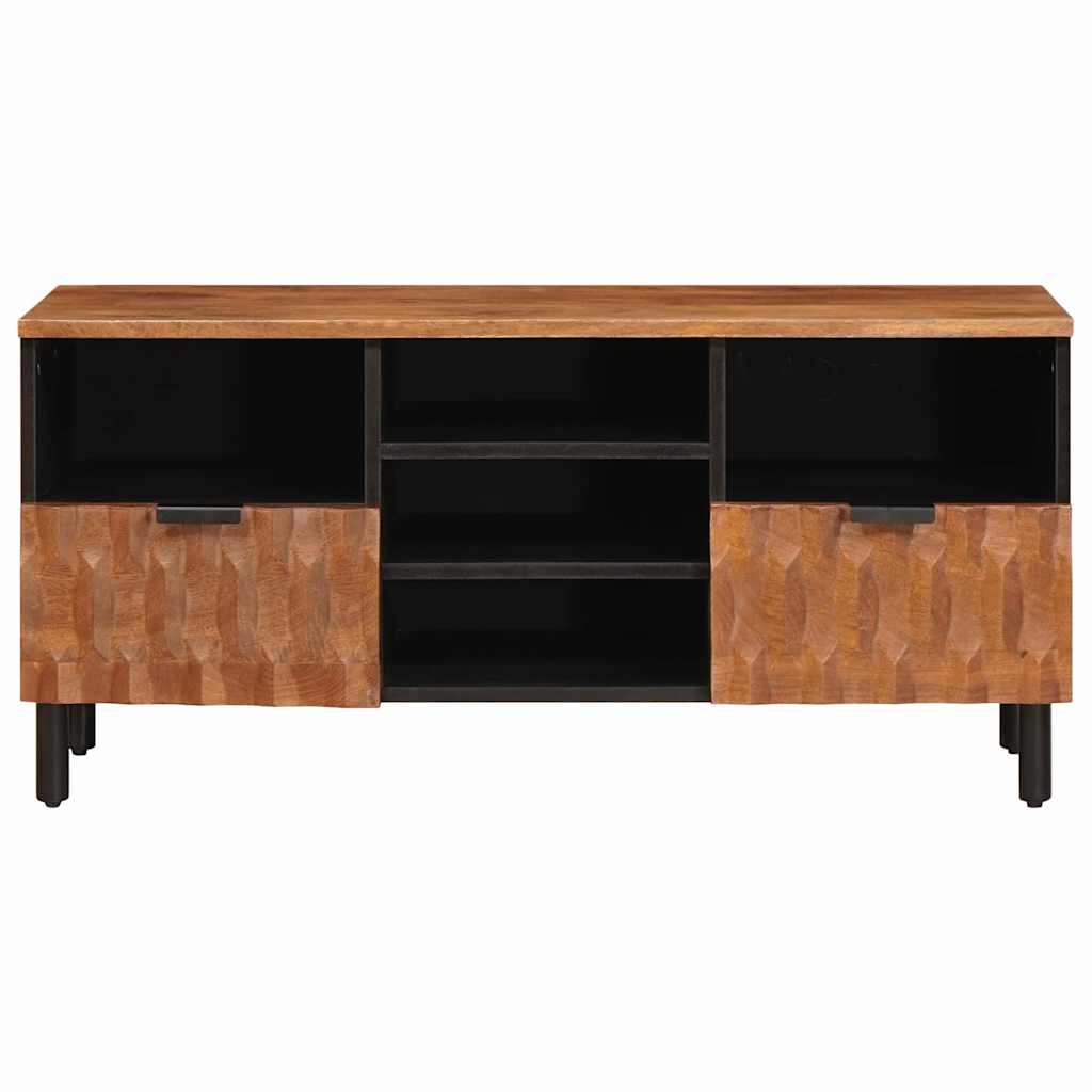 TV-Schränk mit Regal Akazienbraune Oberfläche 100 x 33 x 46 cm