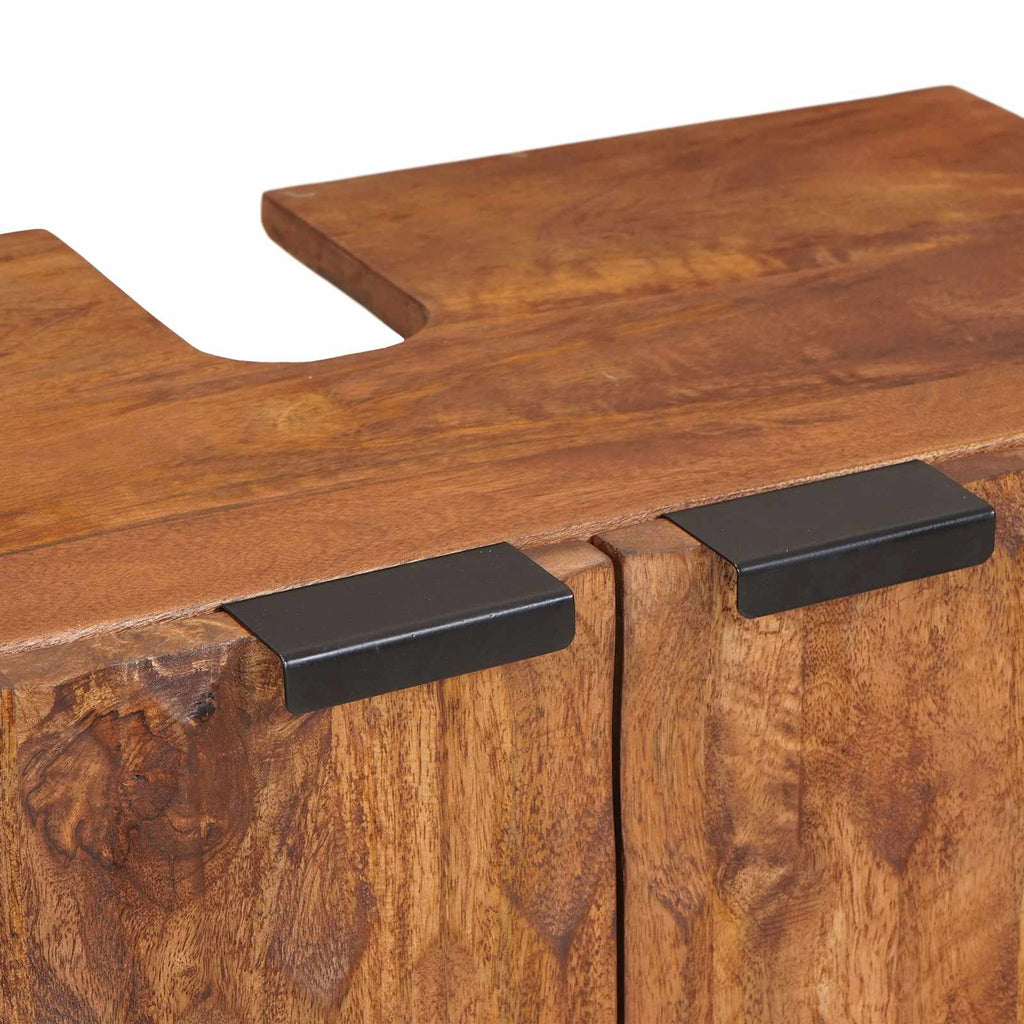 Waschbeckenschrank Braun 62 x 33 x 58 cm Massivholz Mango