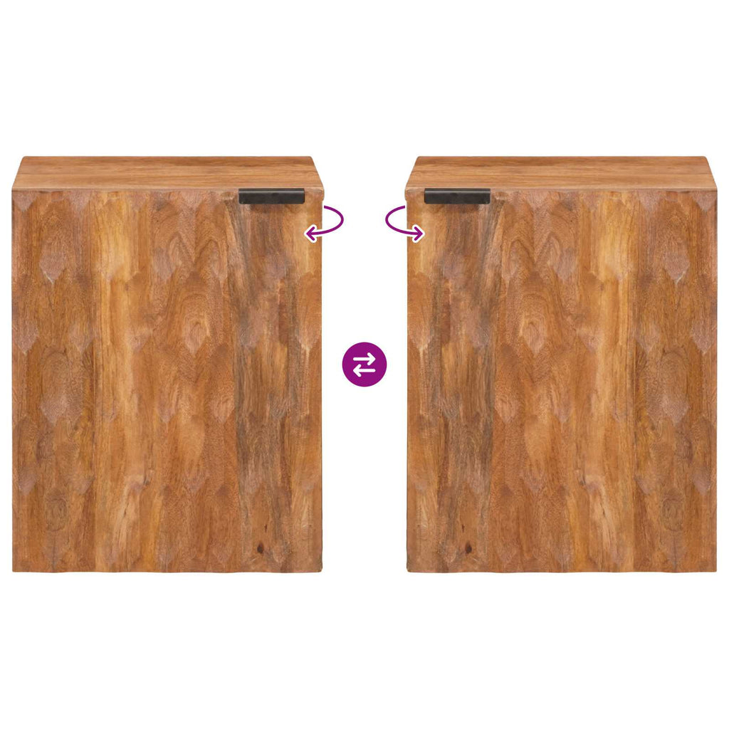 Badezimmer Hängeschrank Braun 38 x 33 x 48 cm Massivholz Mango