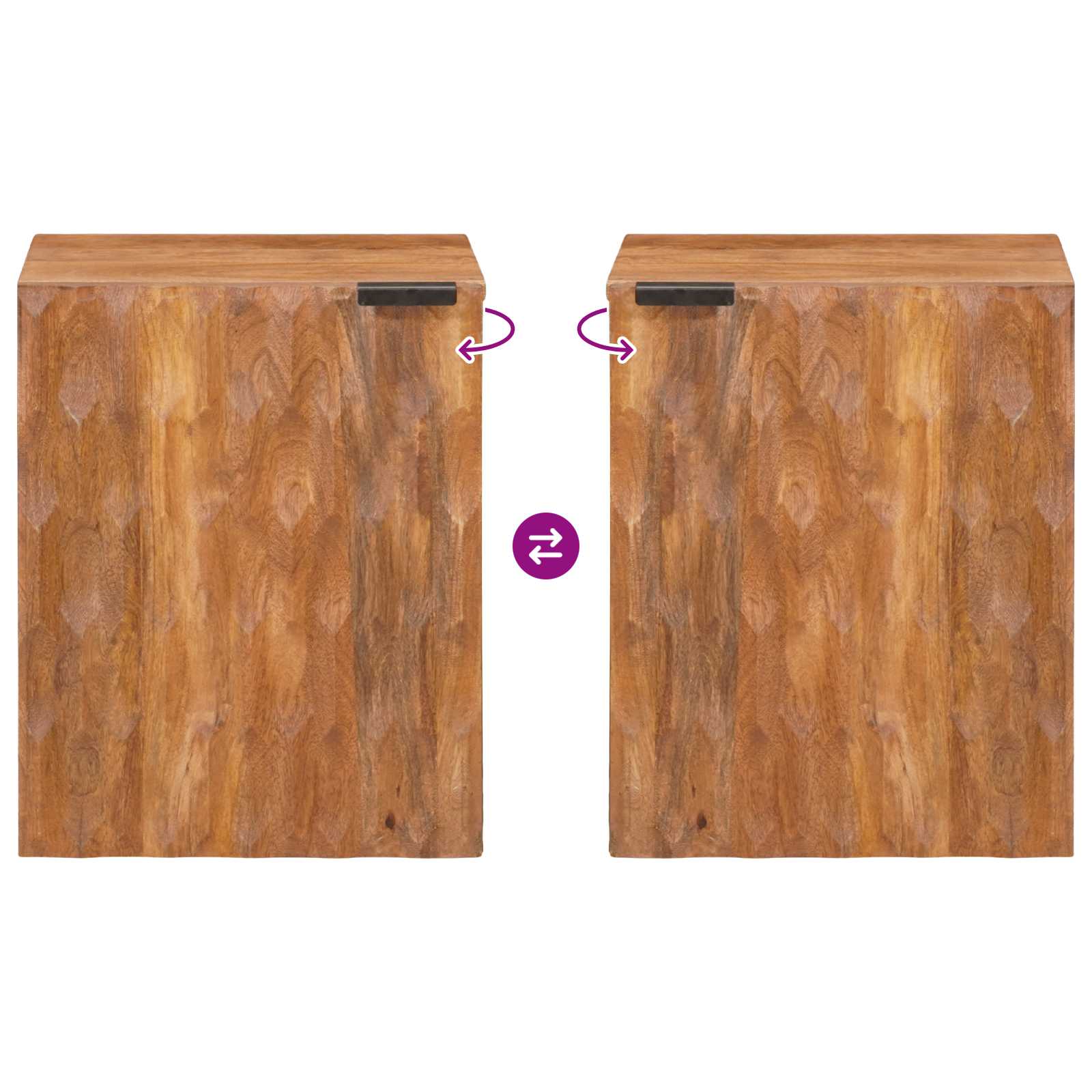 Badezimmer Hängeschrank Braun 38 x 33 x 48 cm Massivholz Mango