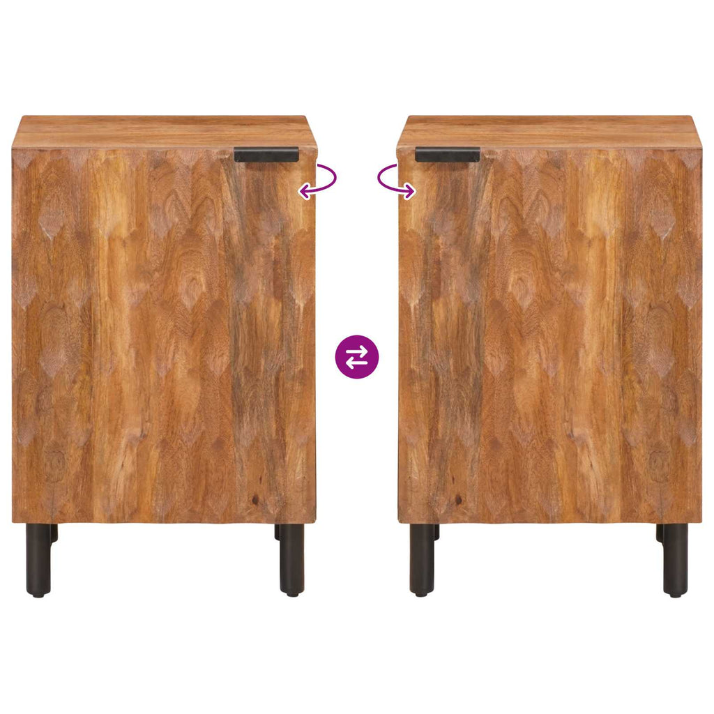 Badezimmerschrank Braun 38 x 33 x 58 cm Massivholz Mango