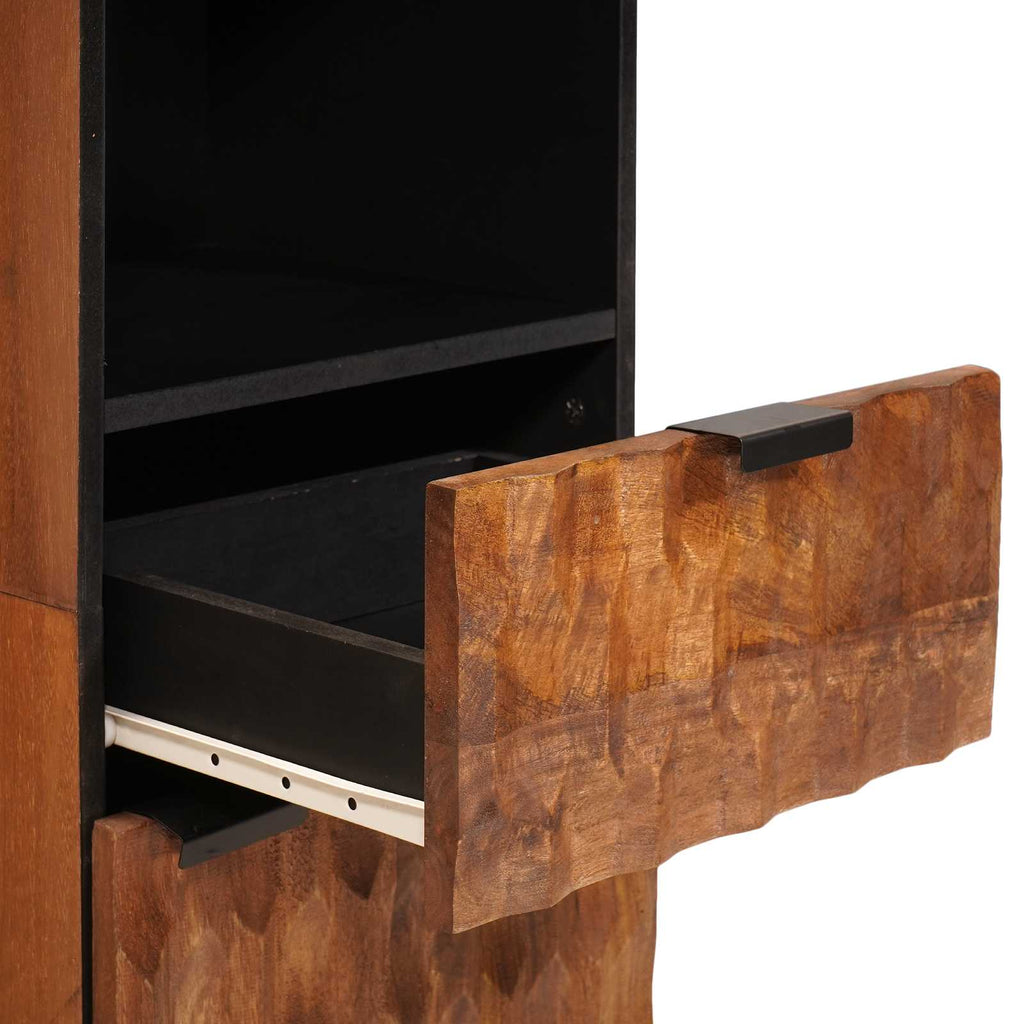 Badezimmerschrank Braun 38 x 33 x 160 cm Massivholz Mango