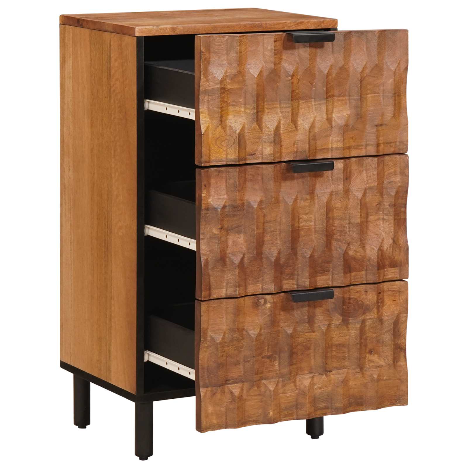 Sideboard mit Speicher Akazienbraune Oberfläche 40 x 33 x 75 cm
