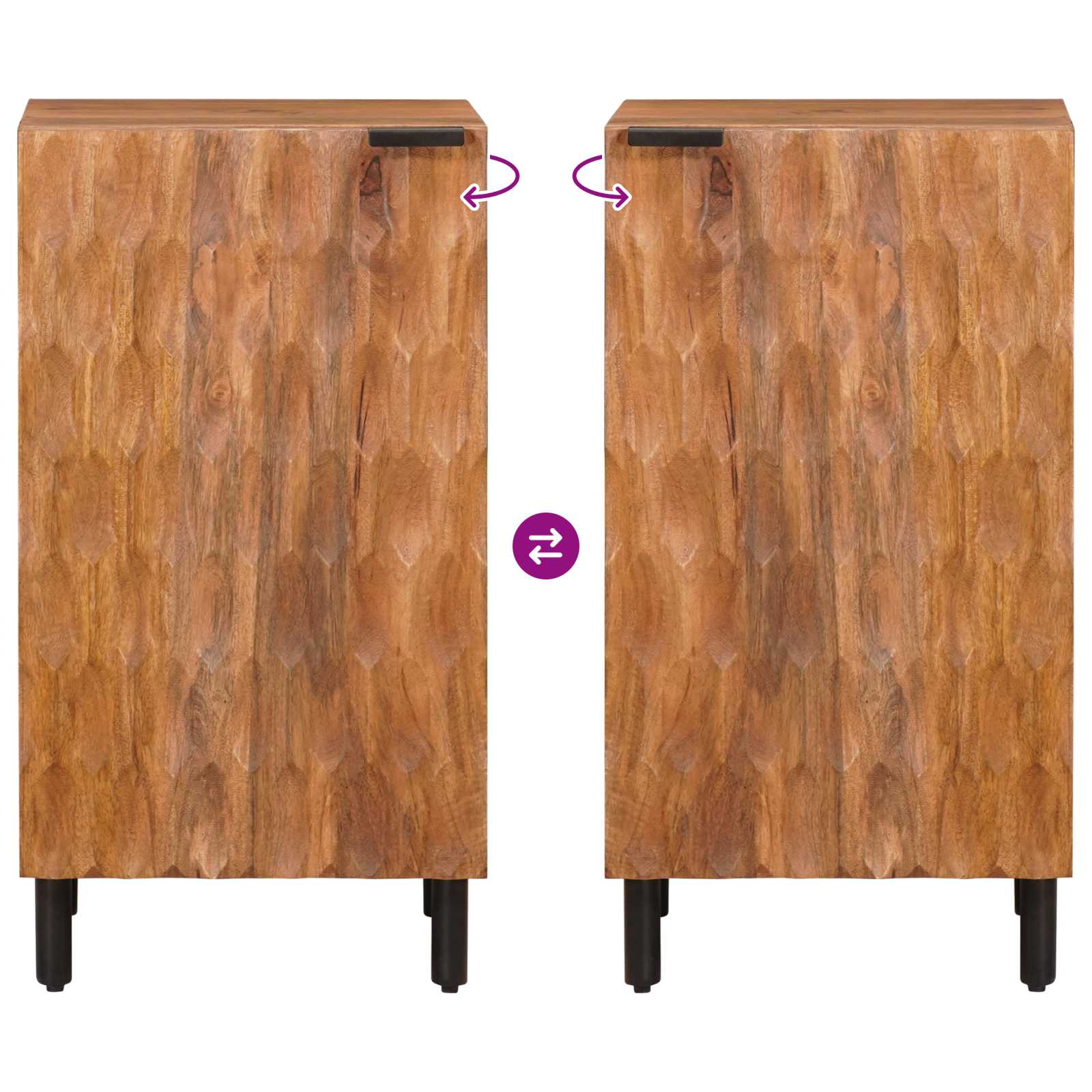 Sideboard mit Speicher Akazienbraune Oberfläche 40 x 33 x 75 cm