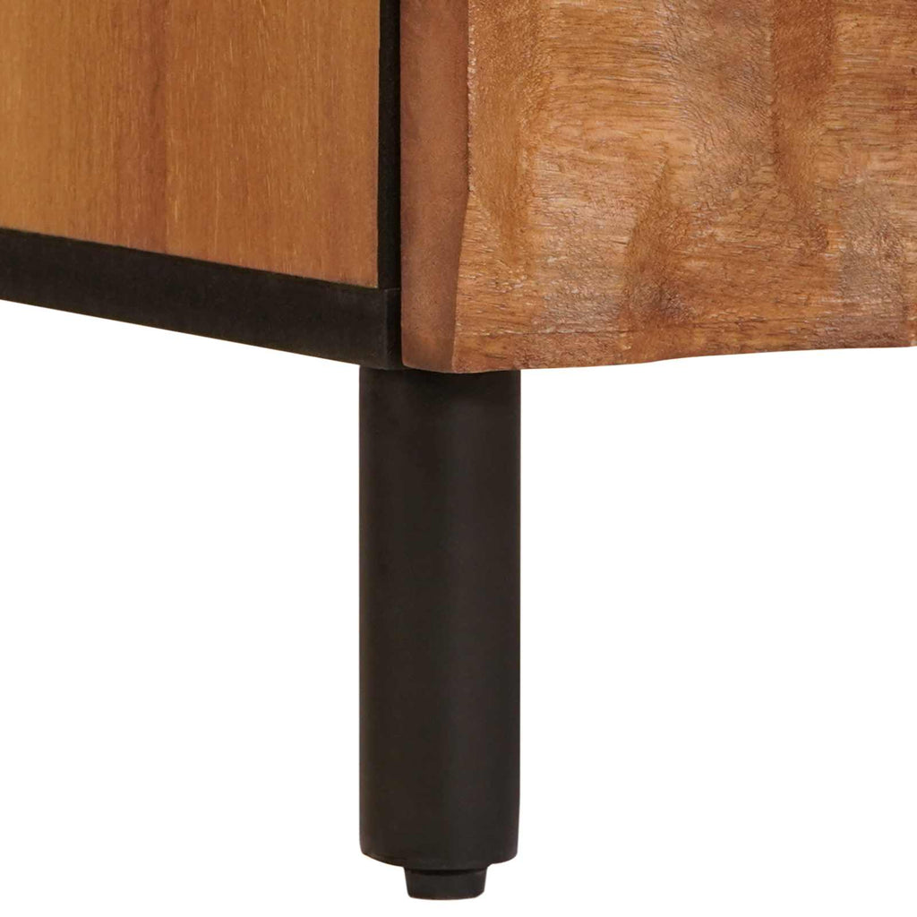 Highboard mit Tür Akazienbraune Oberfläche 40 x 33 x 110 cm