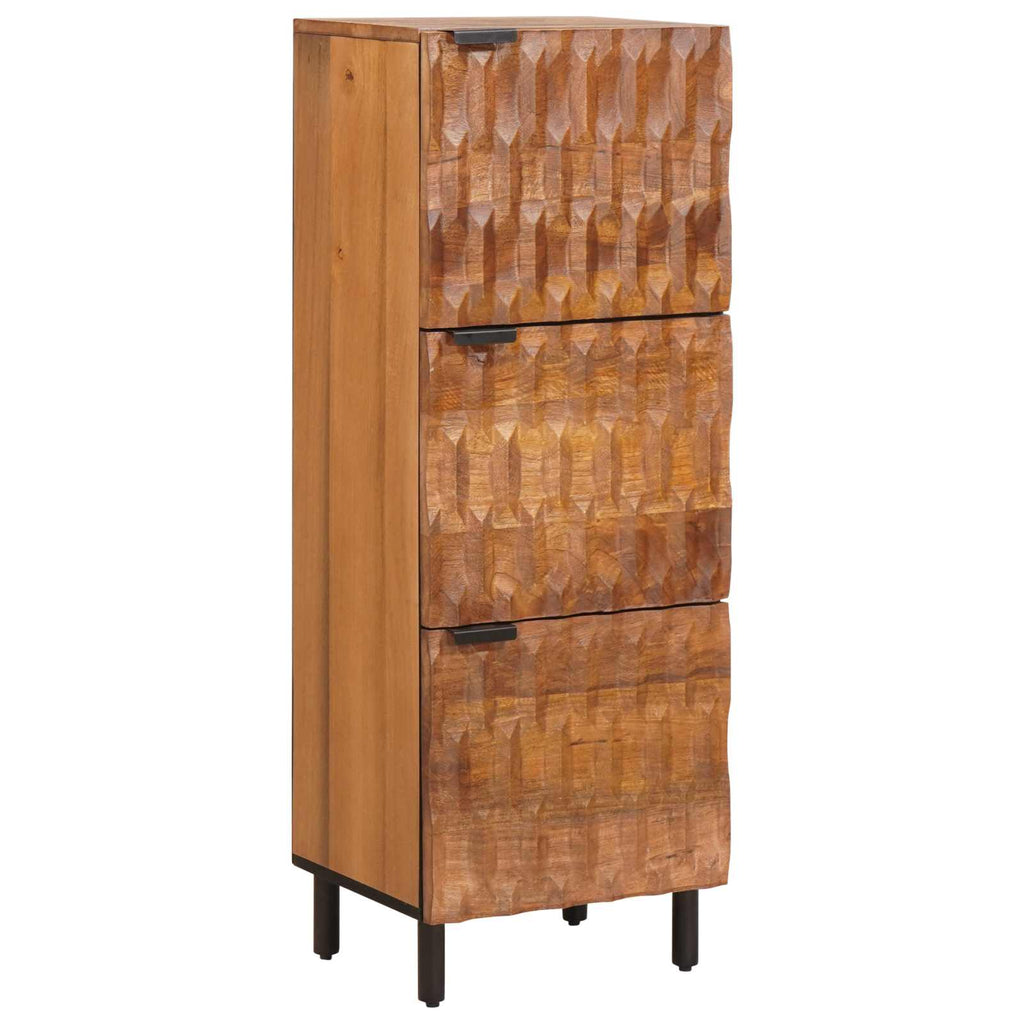 Highboard mit Tür Akazienbraune Oberfläche 40 x 33 x 110 cm