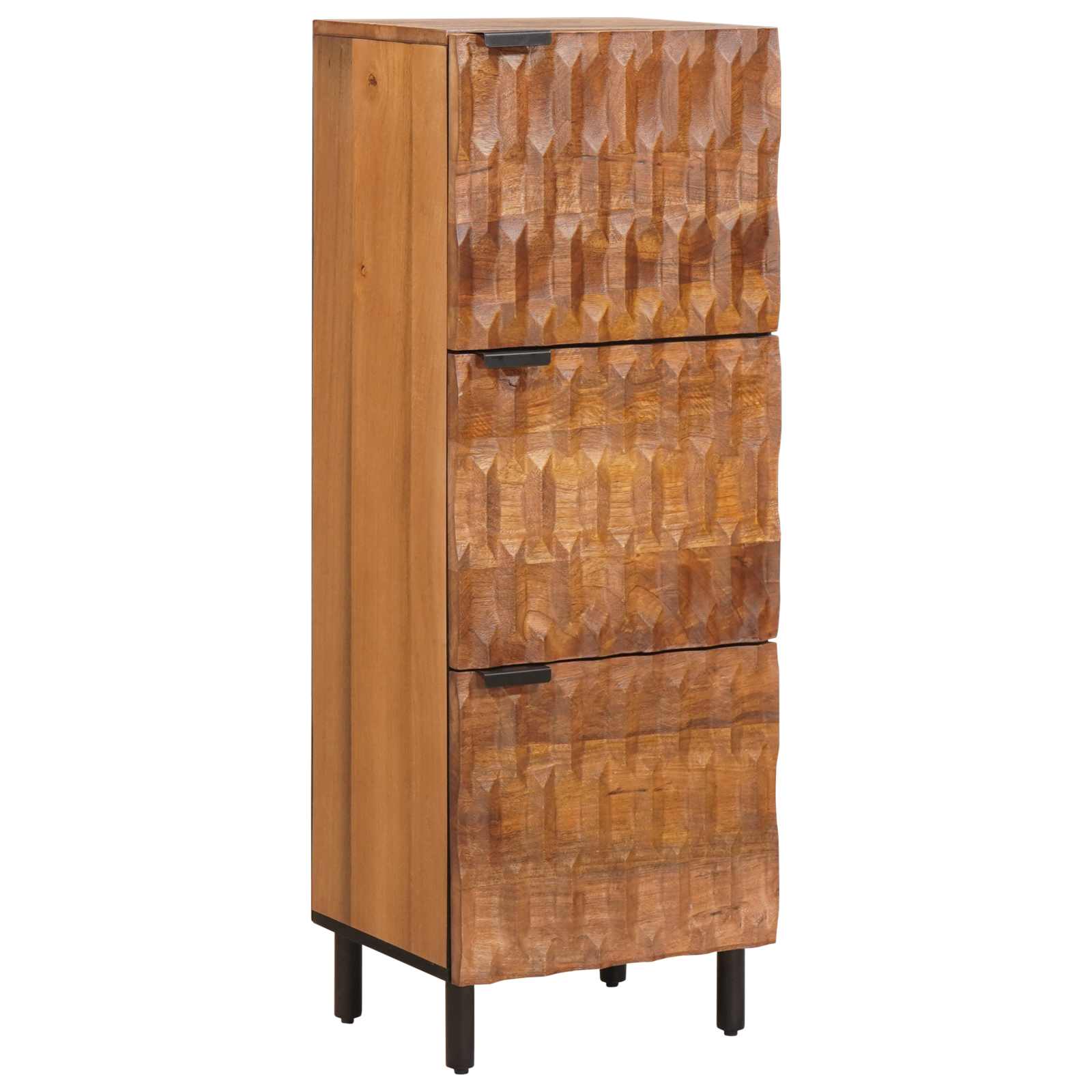 Highboard mit Tür Akazienbraune Oberfläche 40 x 33 x 110 cm