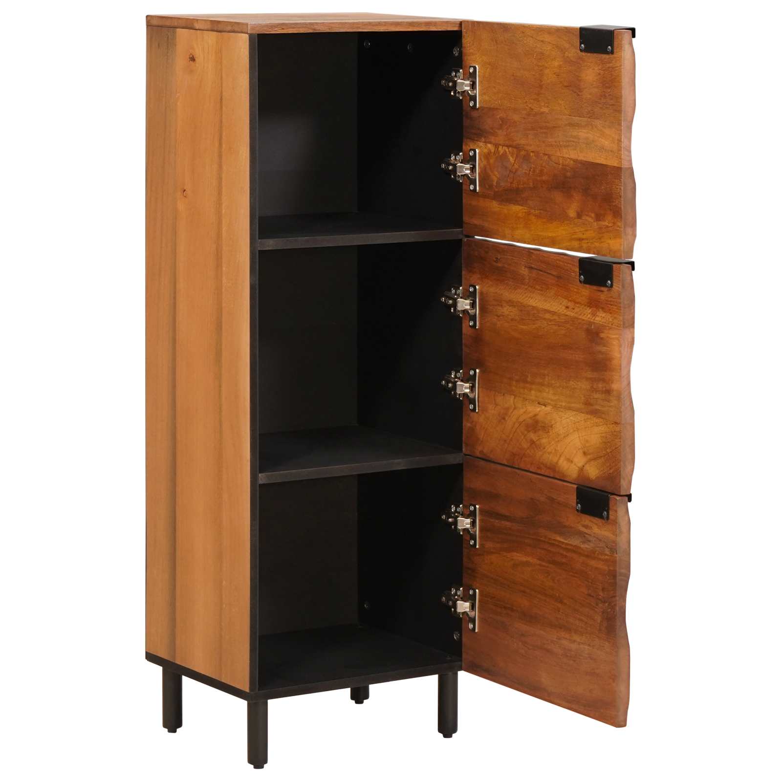 Highboard mit Tür Akazienbraune Oberfläche 40 x 33 x 110 cm