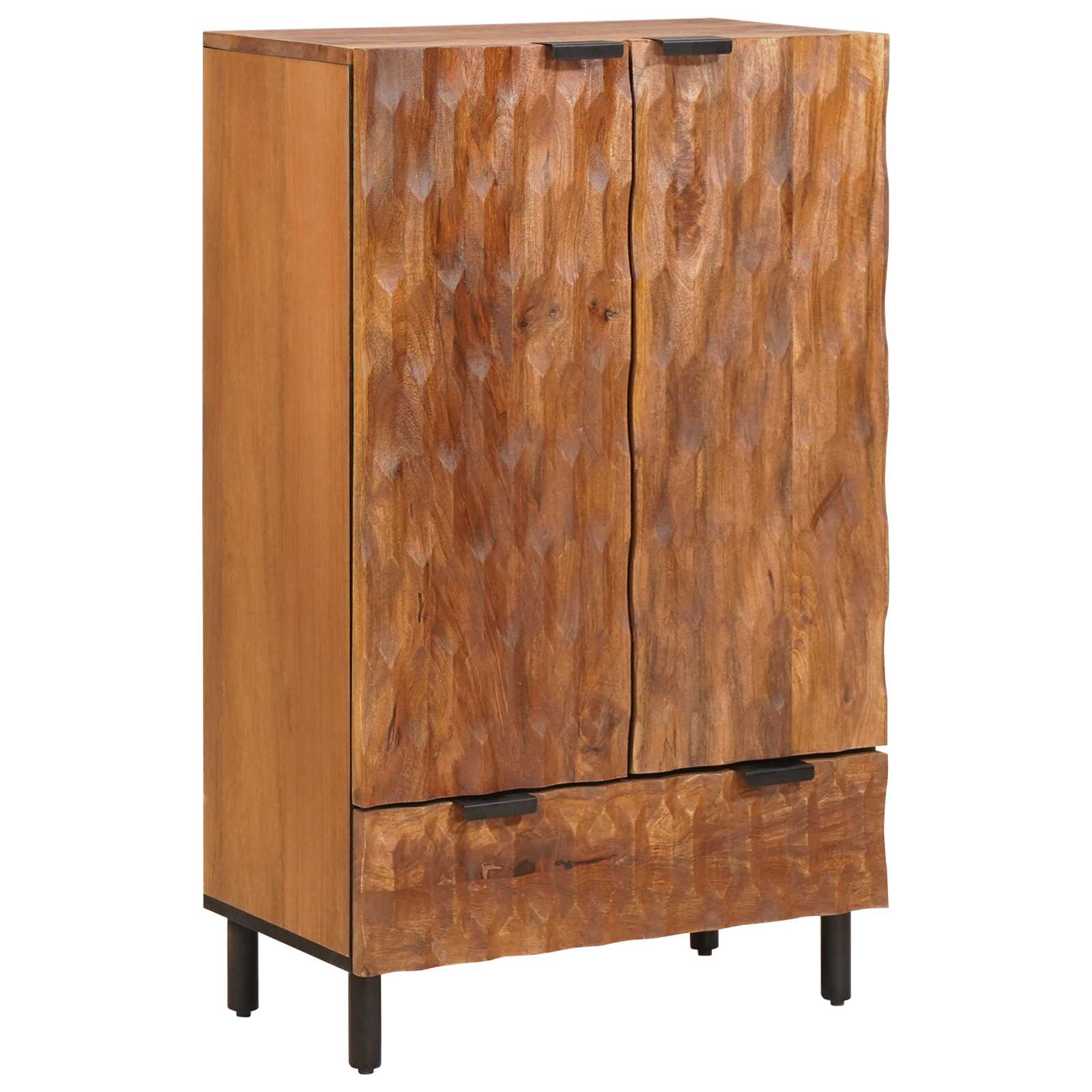 Highboard mit Tür Akazienbraune Oberfläche 60 x 33 x 100 cm