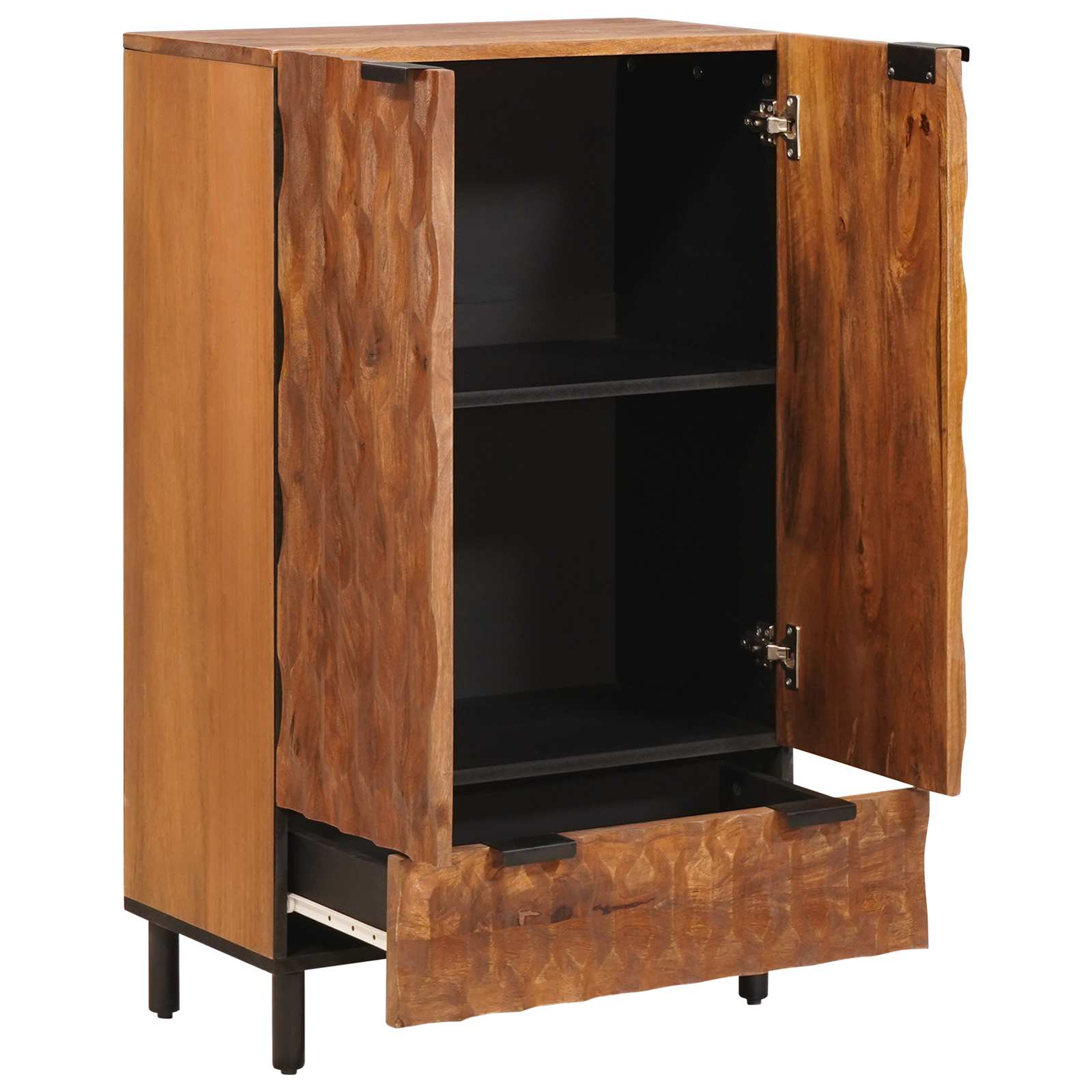 Highboard mit Tür Akazienbraune Oberfläche 60 x 33 x 100 cm