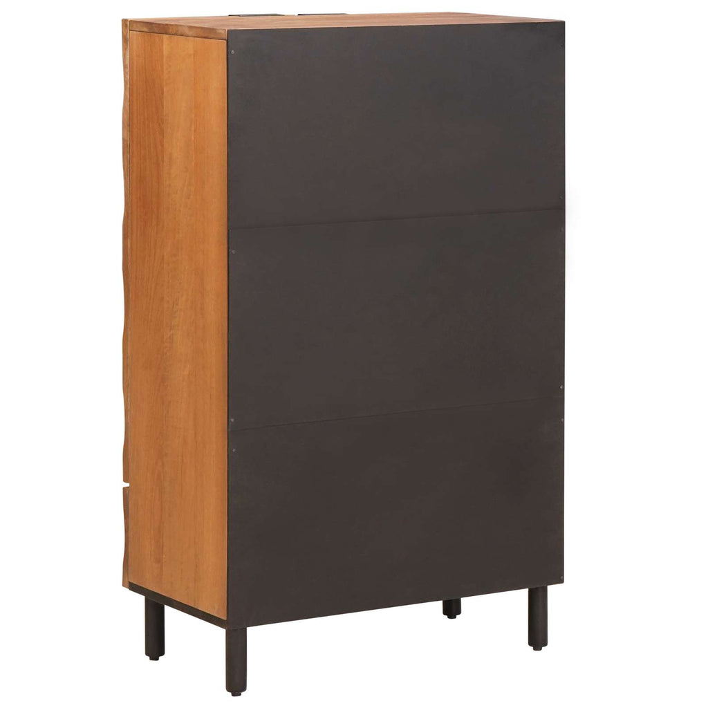 Highboard mit Tür Akazienbraune Oberfläche 60 x 33 x 100 cm