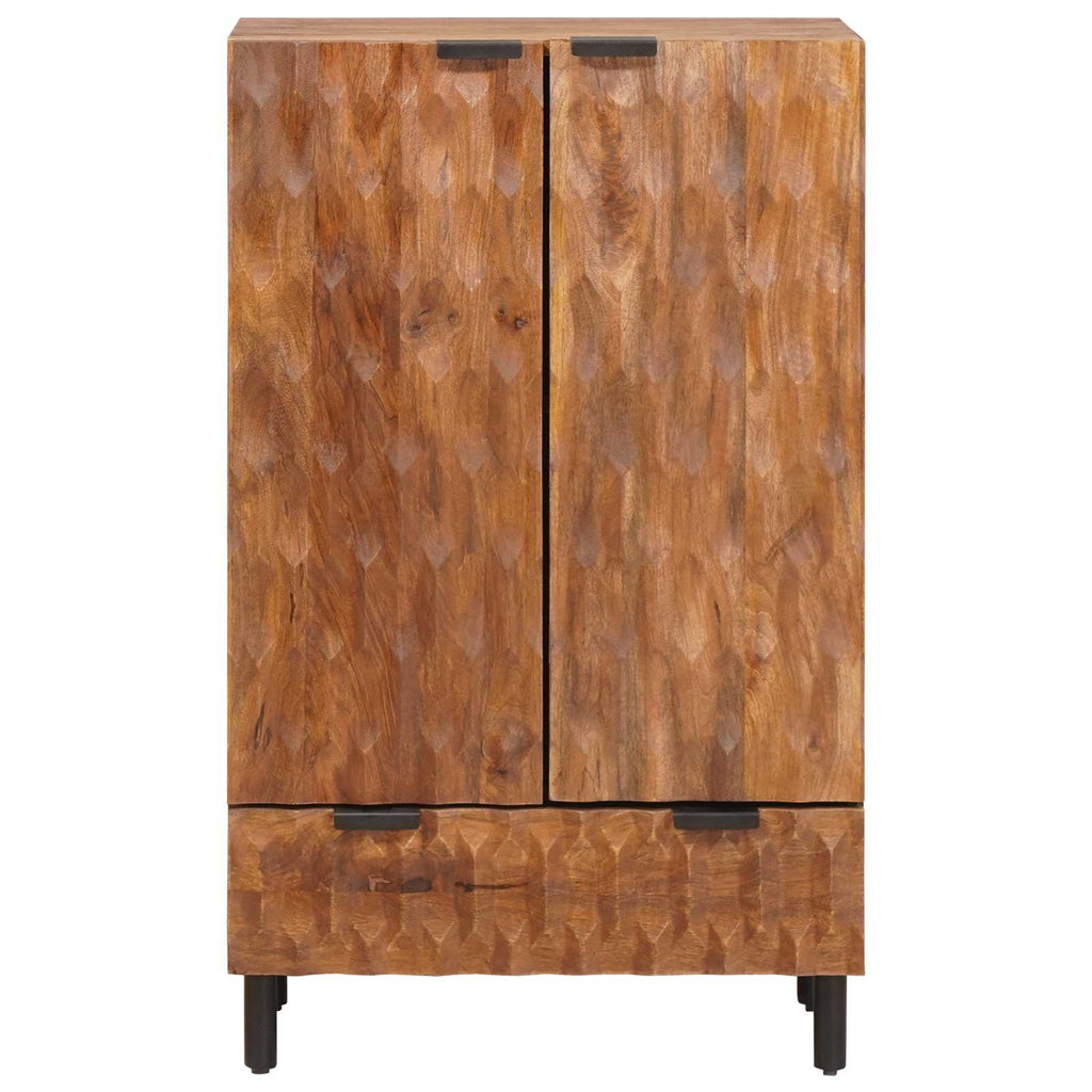 Highboard mit Tür Akazienbraune Oberfläche 60 x 33 x 100 cm