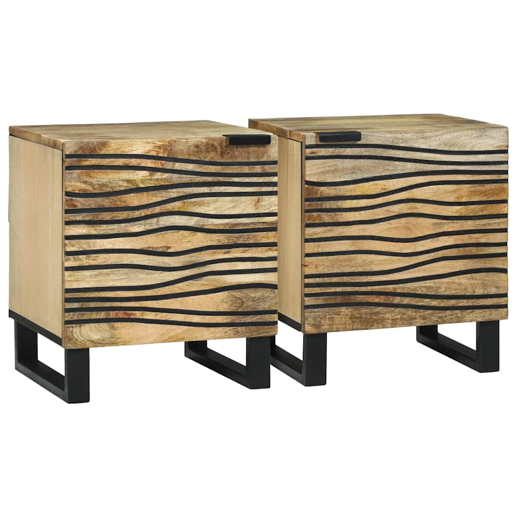 Nachttisch 2 pcs Natur 40 x 33 x 46 cm Holzwerkstoff