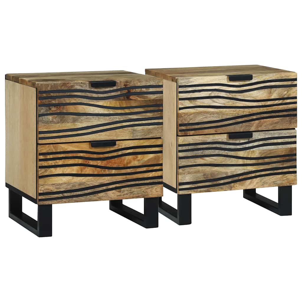 Nachttisch 2 pcs Natur 40 x 33 x 46 cm Holzwerkstoff