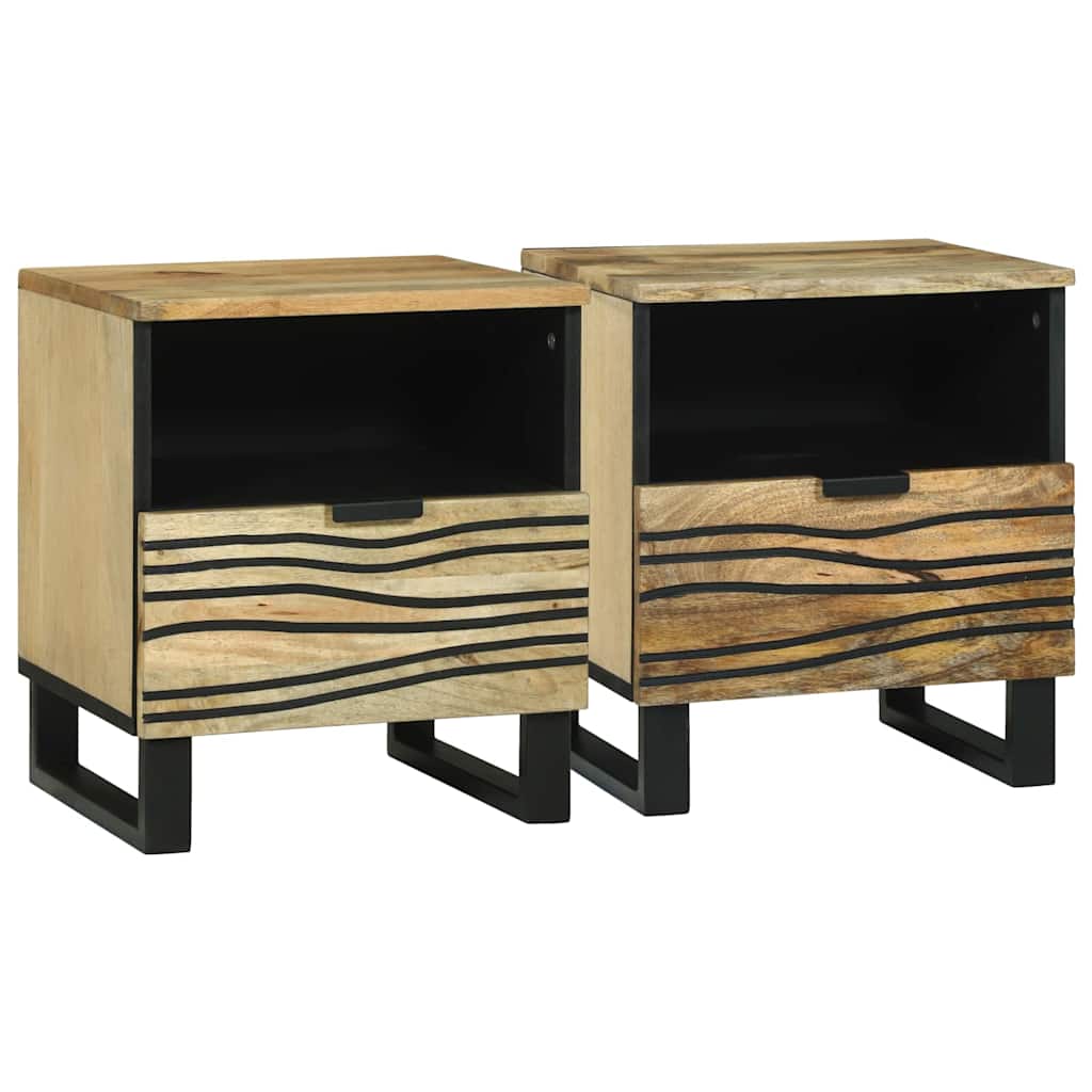 Nachttisch 2 pcs Natur 40 x 33 x 46 cm Holzwerkstoff