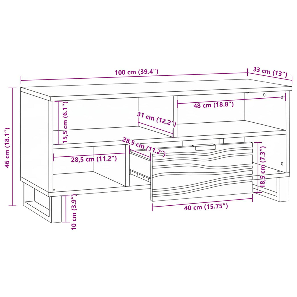 TV-Einheiten Braun 105 x 33 x 46 cm Holzwerkstoff